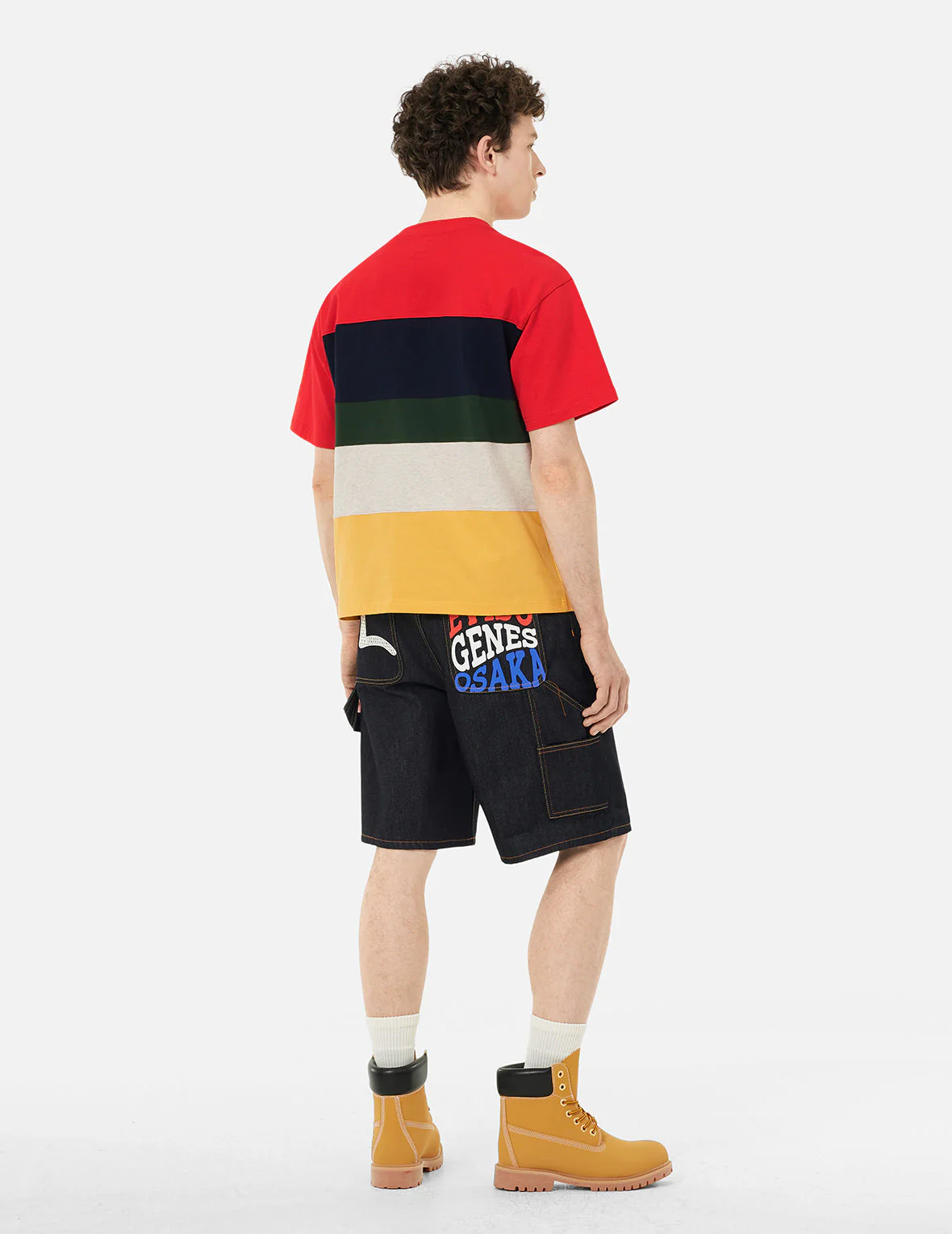Logo and "91" Appliqué Embroidery Relax Fit Stripe T-Shirt - Image 4