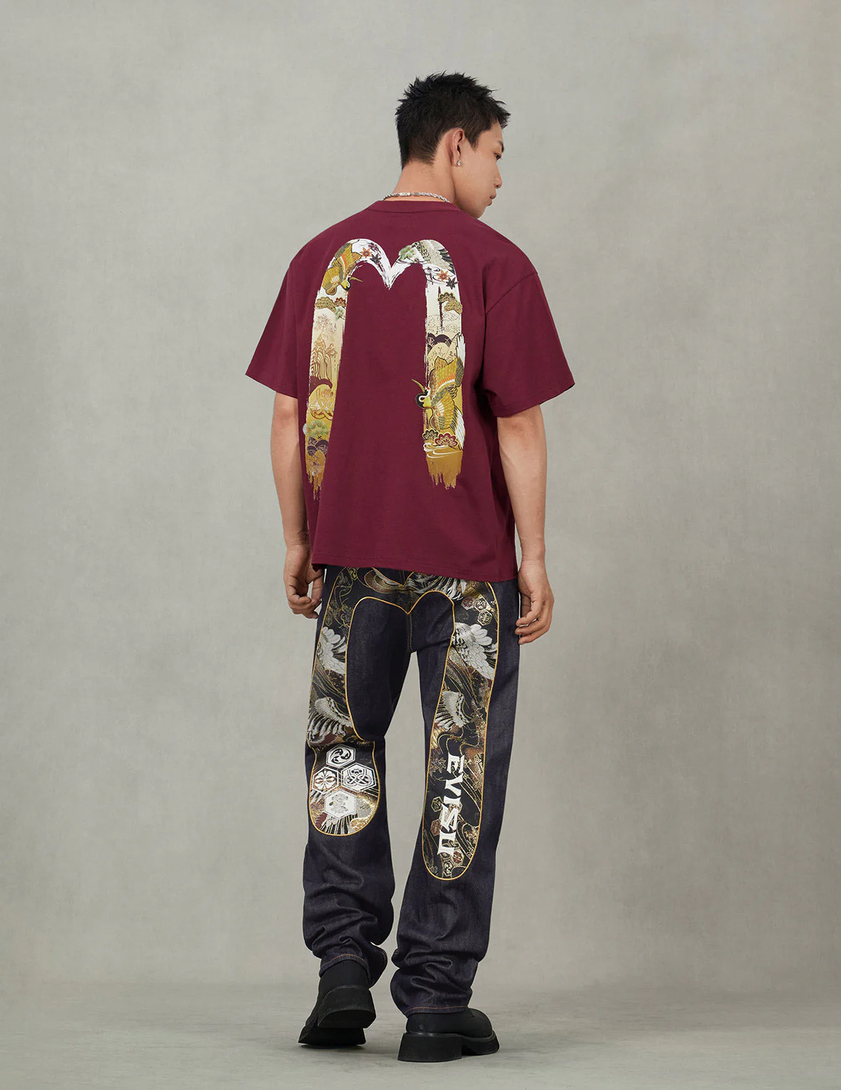 Logo and Crane Soaring Daicock Print Relax Fit T-shirt - Image 7