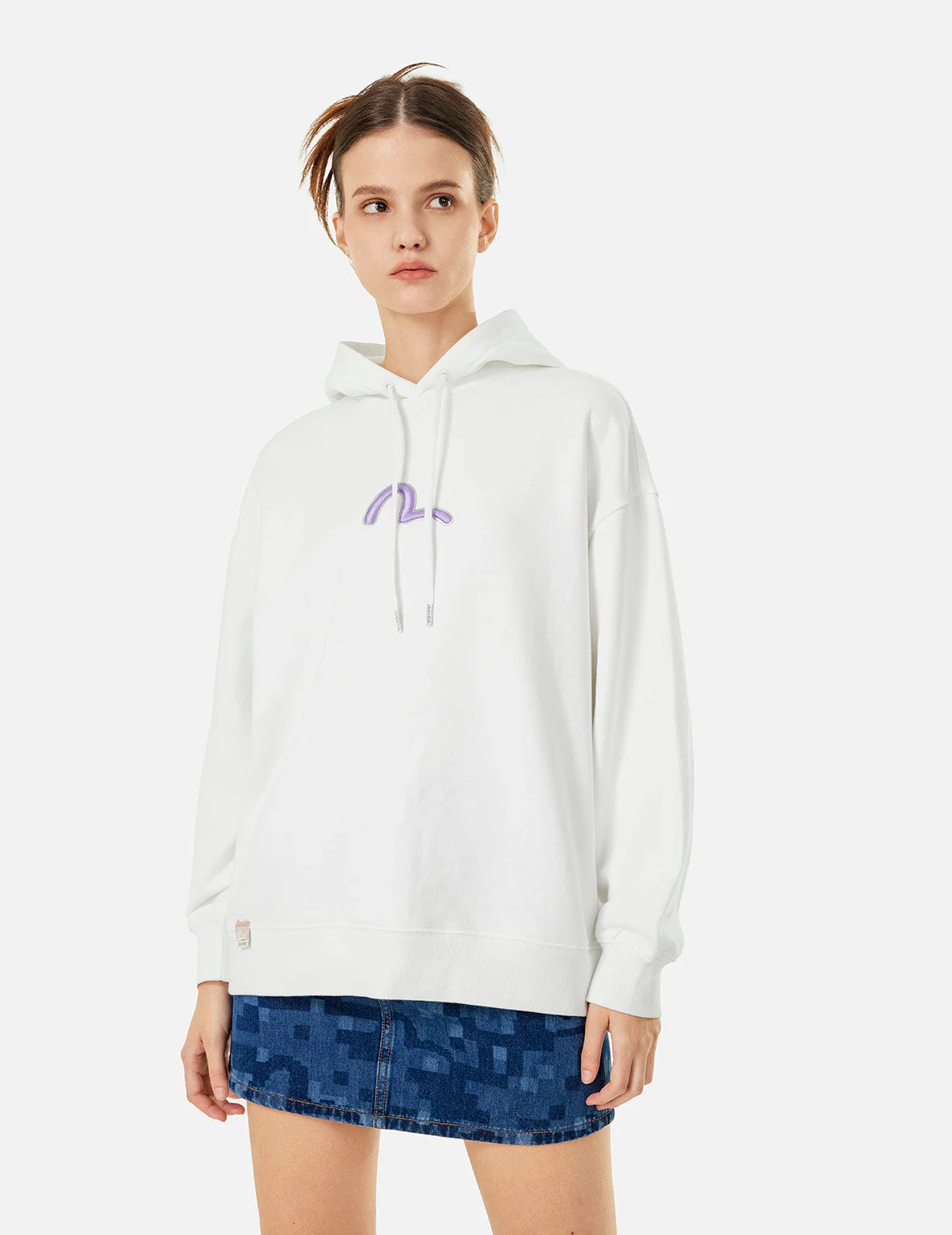 Logo and Fortune Cat Daicock Print Oversized Hoodie - Image 6