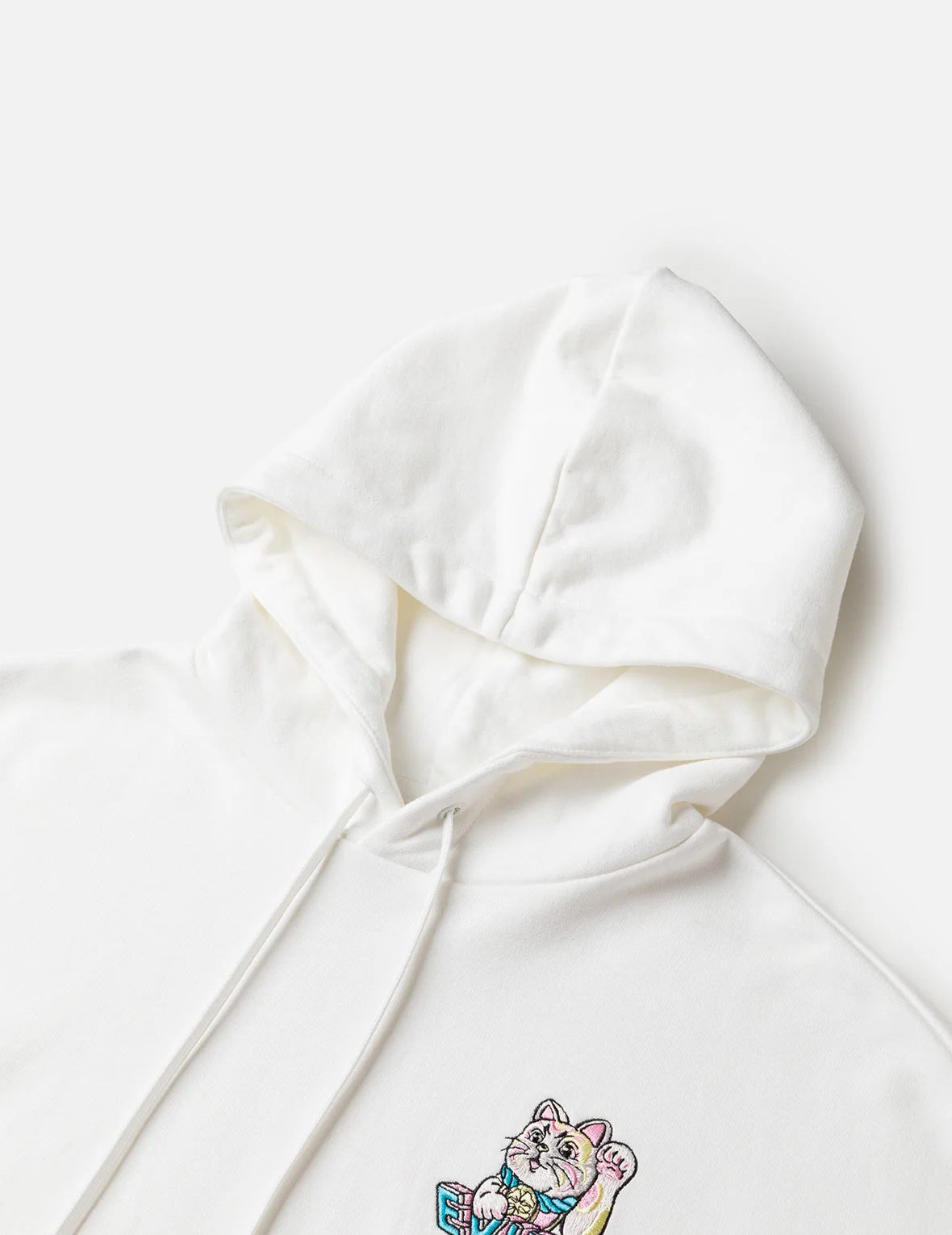 Logo and Fortune Cat Embroidery Oversized Hoodie - Image 6