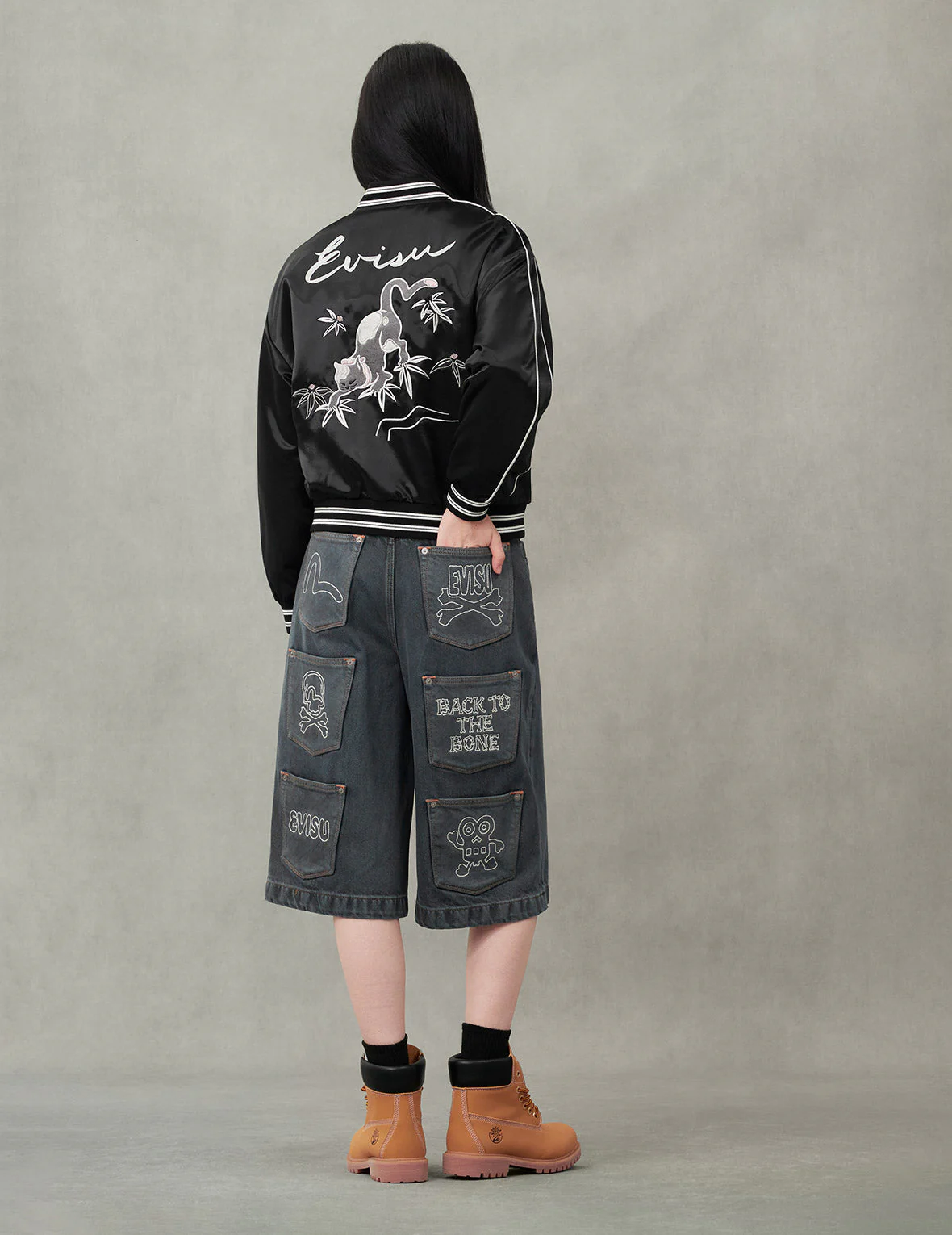 Logo and Fuzzy Cat Embroidery Fashion Fit Varsity Jacket - Image 6