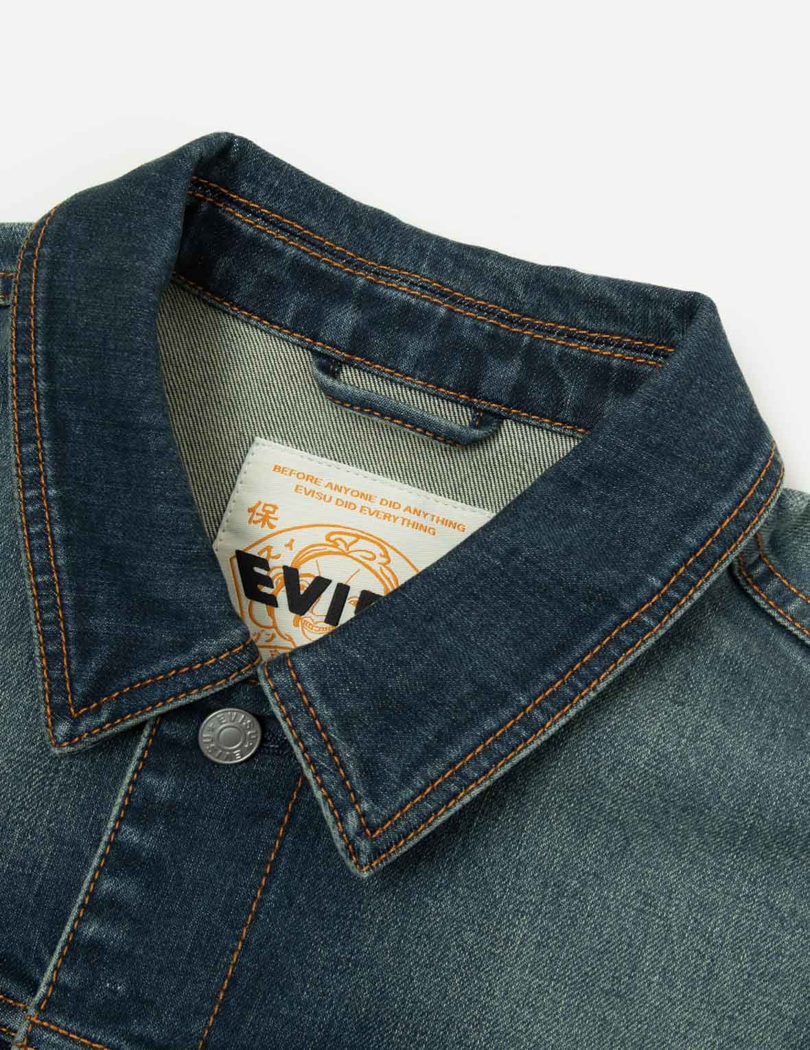 Logo and Godhead Lucky Slot Machine EmbroideriesRelax Fit Denim Jacket - Image 10