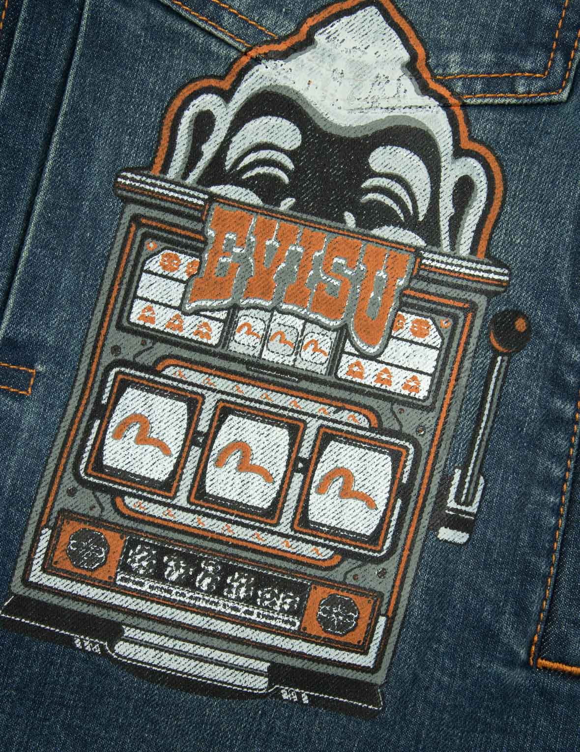 Logo and Godhead Lucky Slot Machine EmbroideriesRelax Fit Denim Jacket - Image 11