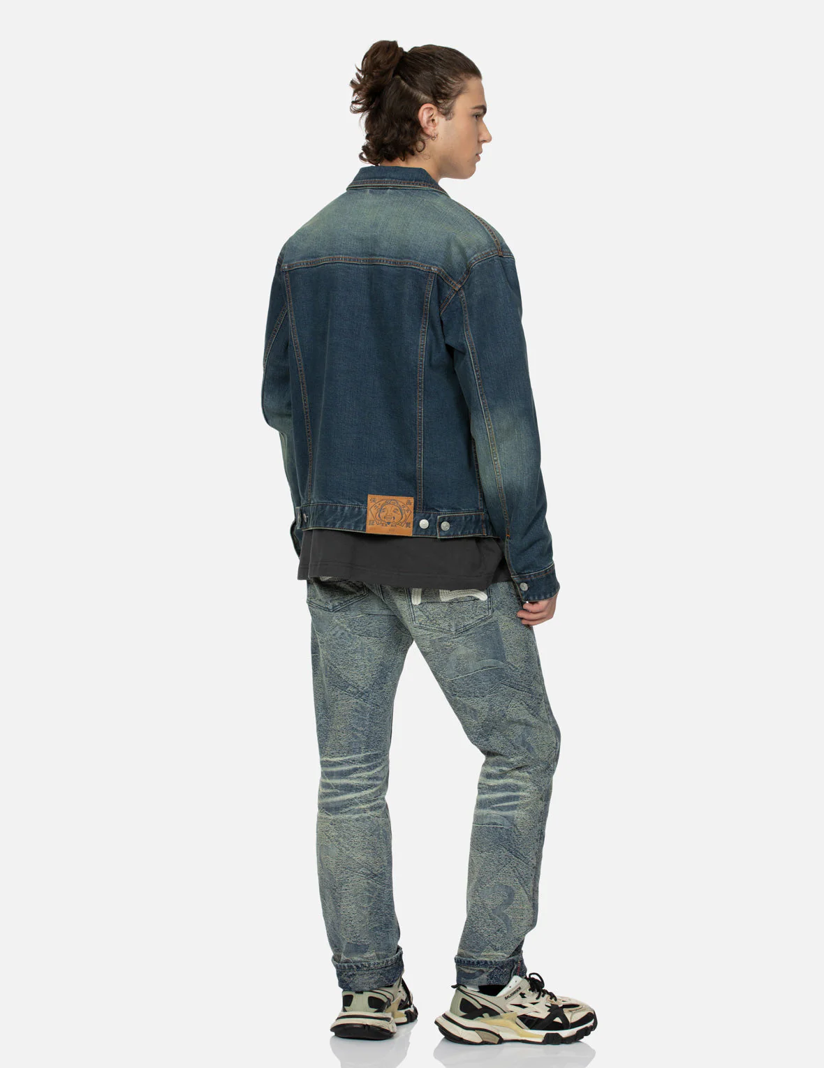 Logo and Godhead Lucky Slot Machine EmbroideriesRelax Fit Denim Jacket - Image 4