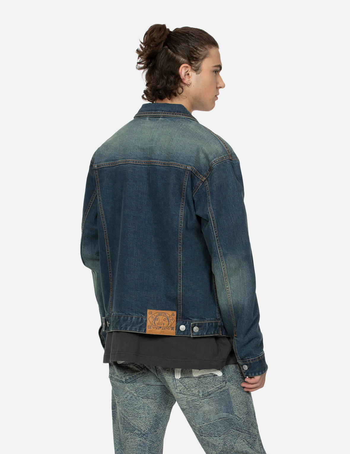 Logo and Godhead Lucky Slot Machine EmbroideriesRelax Fit Denim Jacket - Image 8