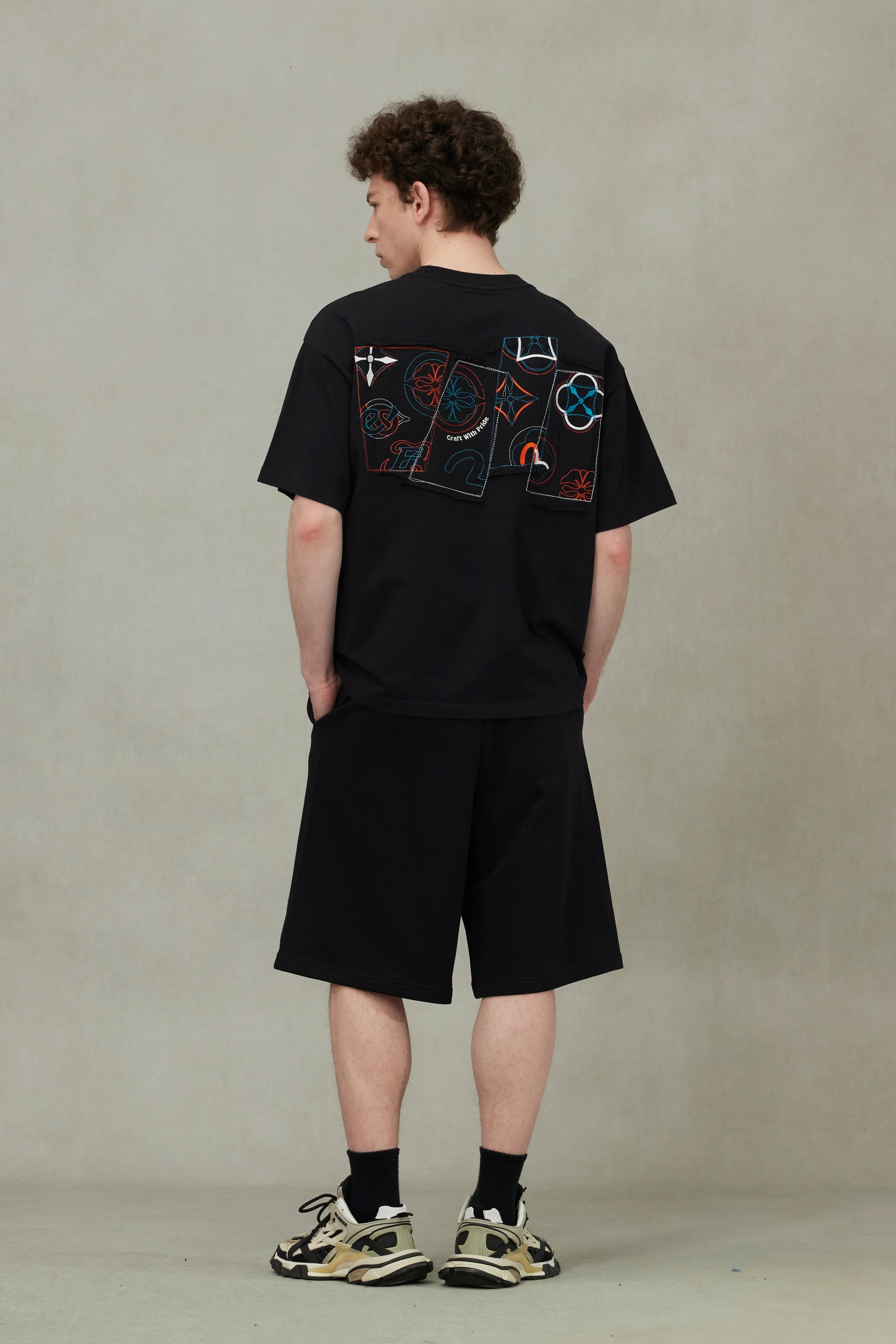 Logo and Kamon Embroidery Loose Fit T-Shirt - Image 14