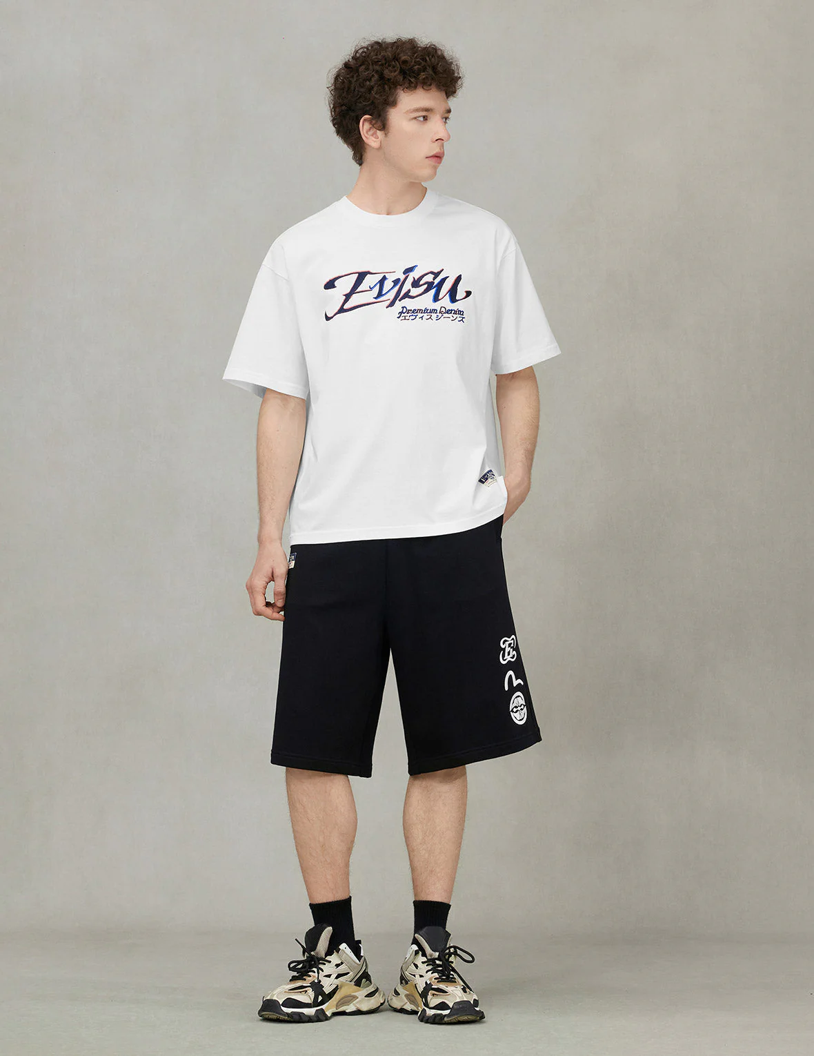 Logo and Kamon Embroidery Loose Fit T-Shirt - Image 5