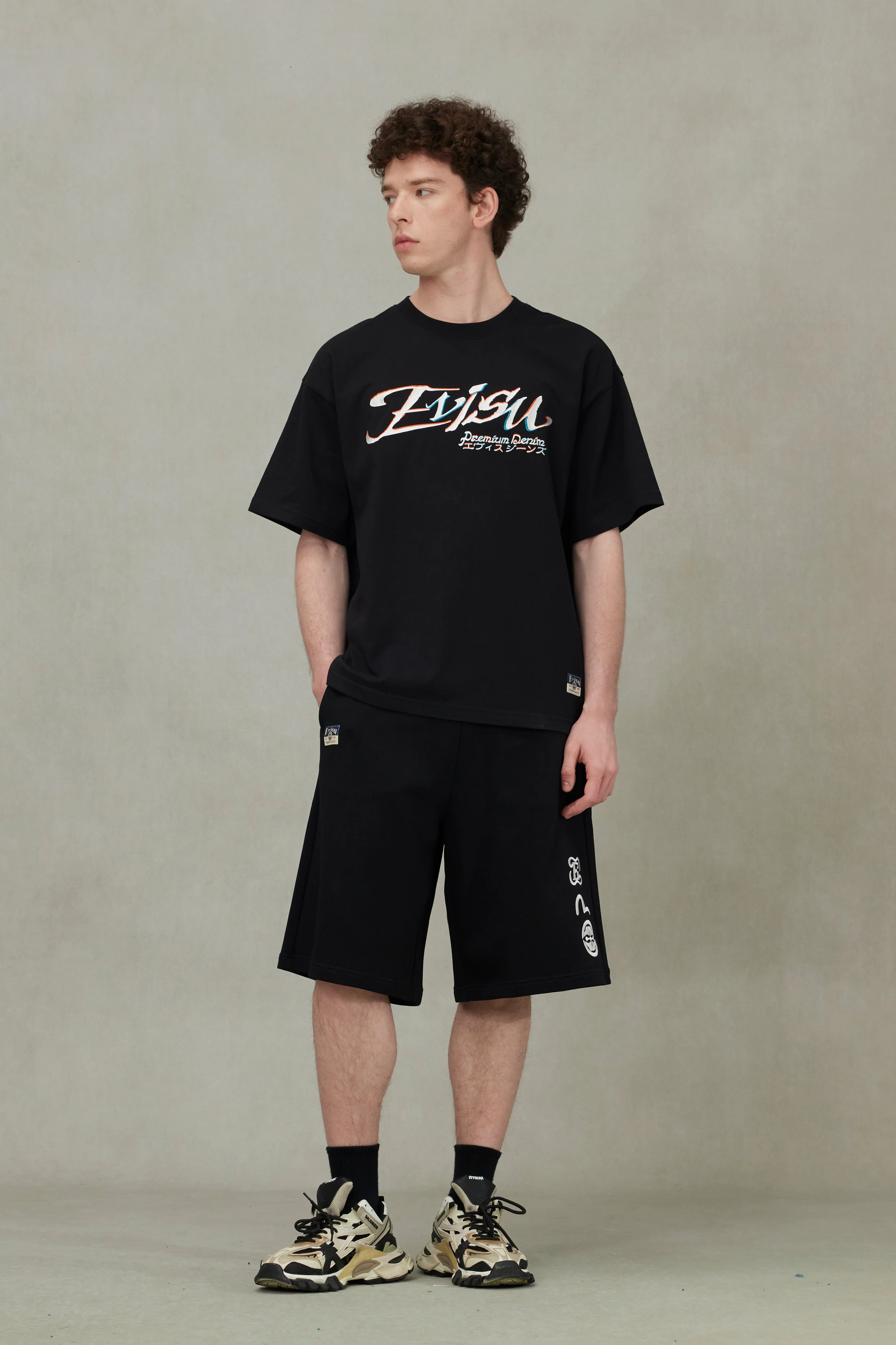 Logo and Kamon Embroidery Loose Fit T-Shirt - Image 7
