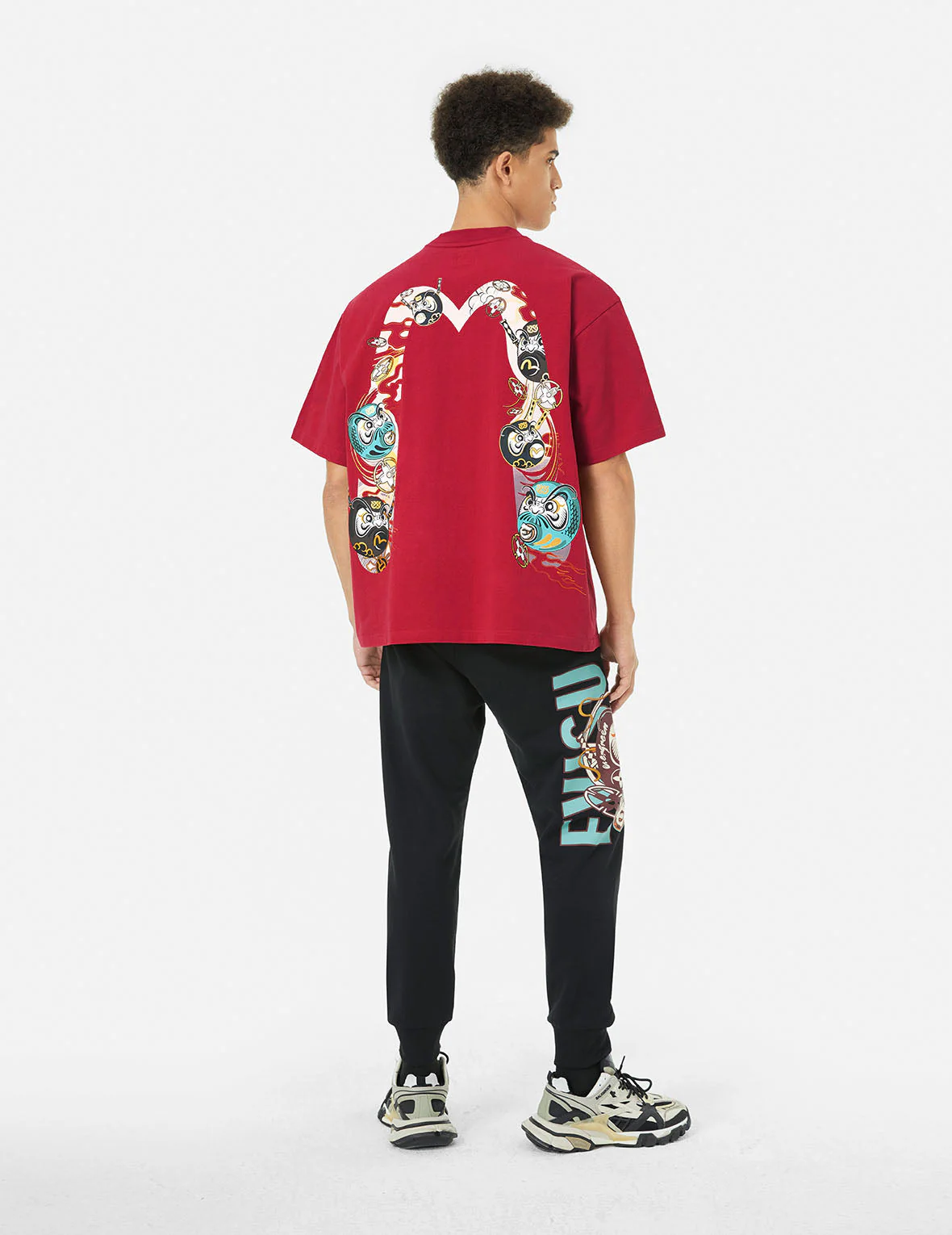 Logo and Ninja Daruma Daicock Print Loose Fit T-shirt - Image 13