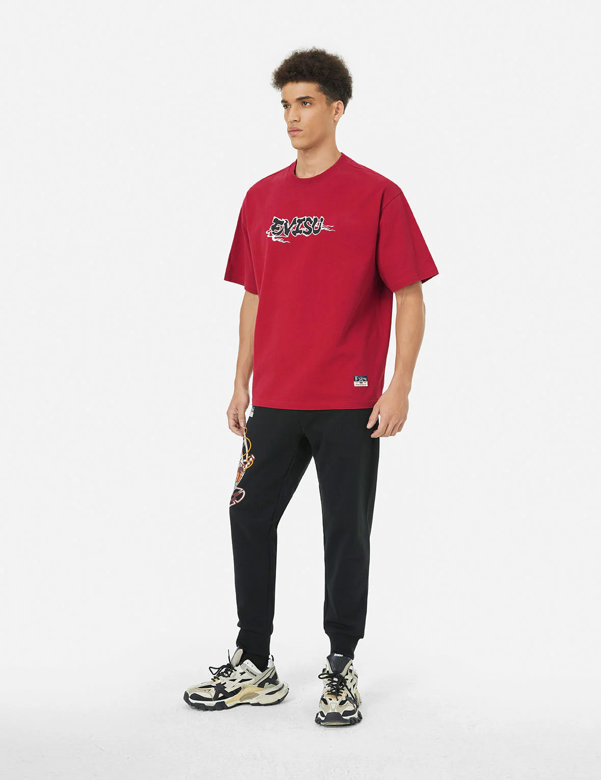 Logo and Ninja Daruma Daicock Print Loose Fit T-shirt - Image 14