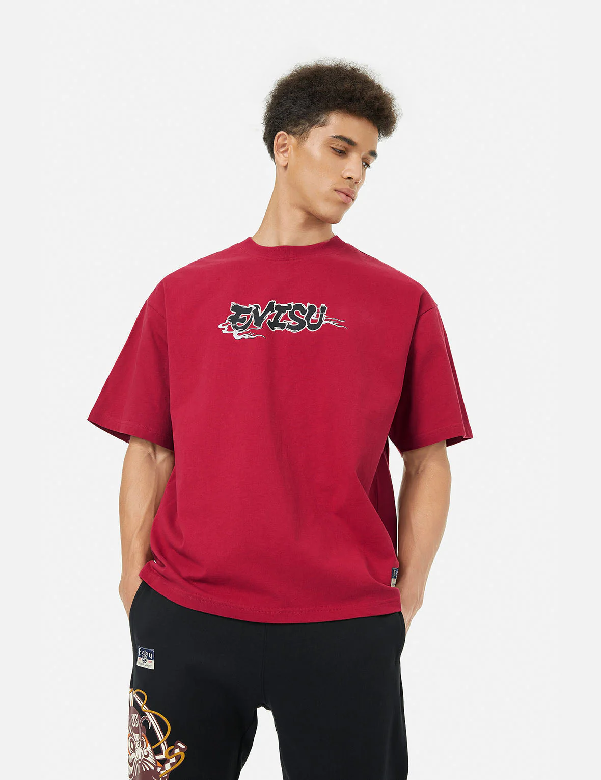 Logo and Ninja Daruma Daicock Print Loose Fit T-shirt - Image 16