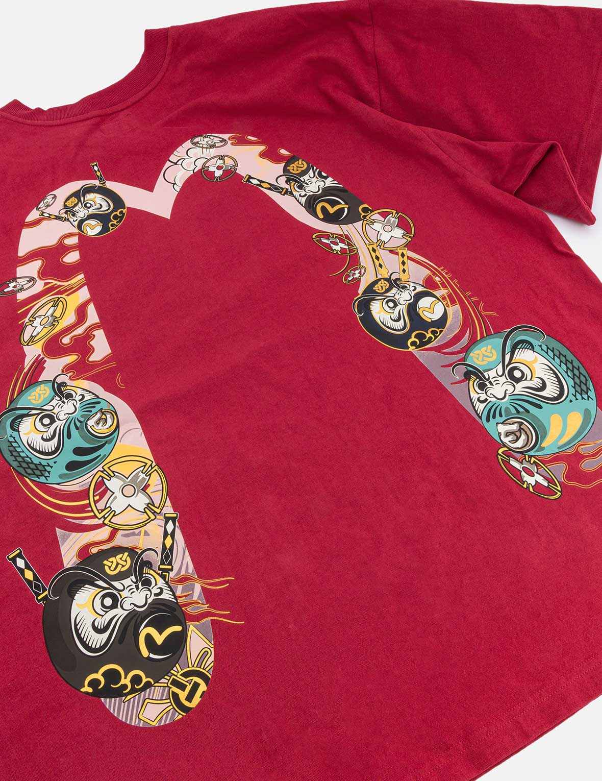 Logo and Ninja Daruma Daicock Print Loose Fit T-shirt - Image 17