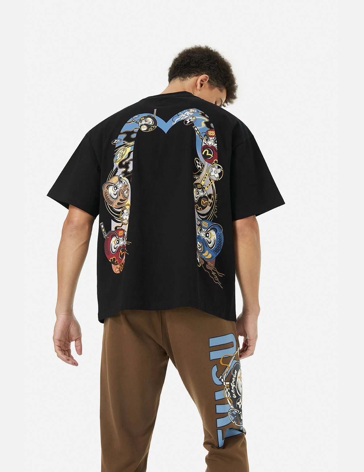 Logo and Ninja Daruma Daicock Print Loose Fit T-shirt - Image 5