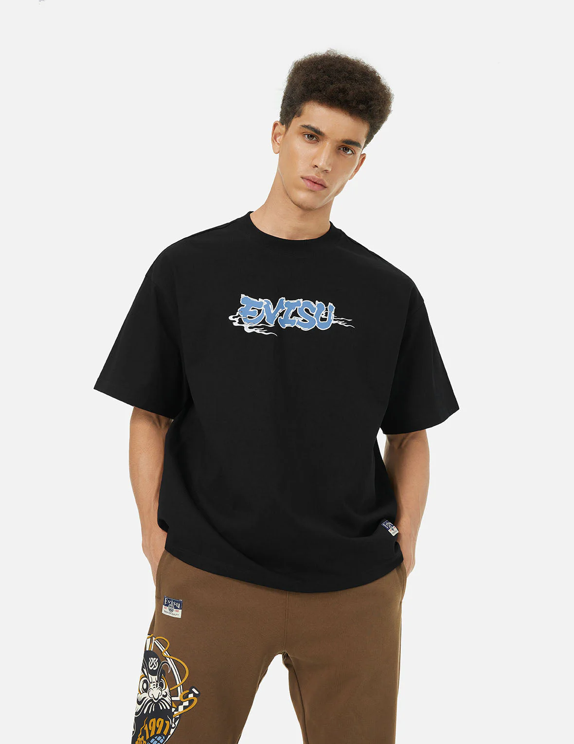 Logo and Ninja Daruma Daicock Print Loose Fit T-shirt - Image 6