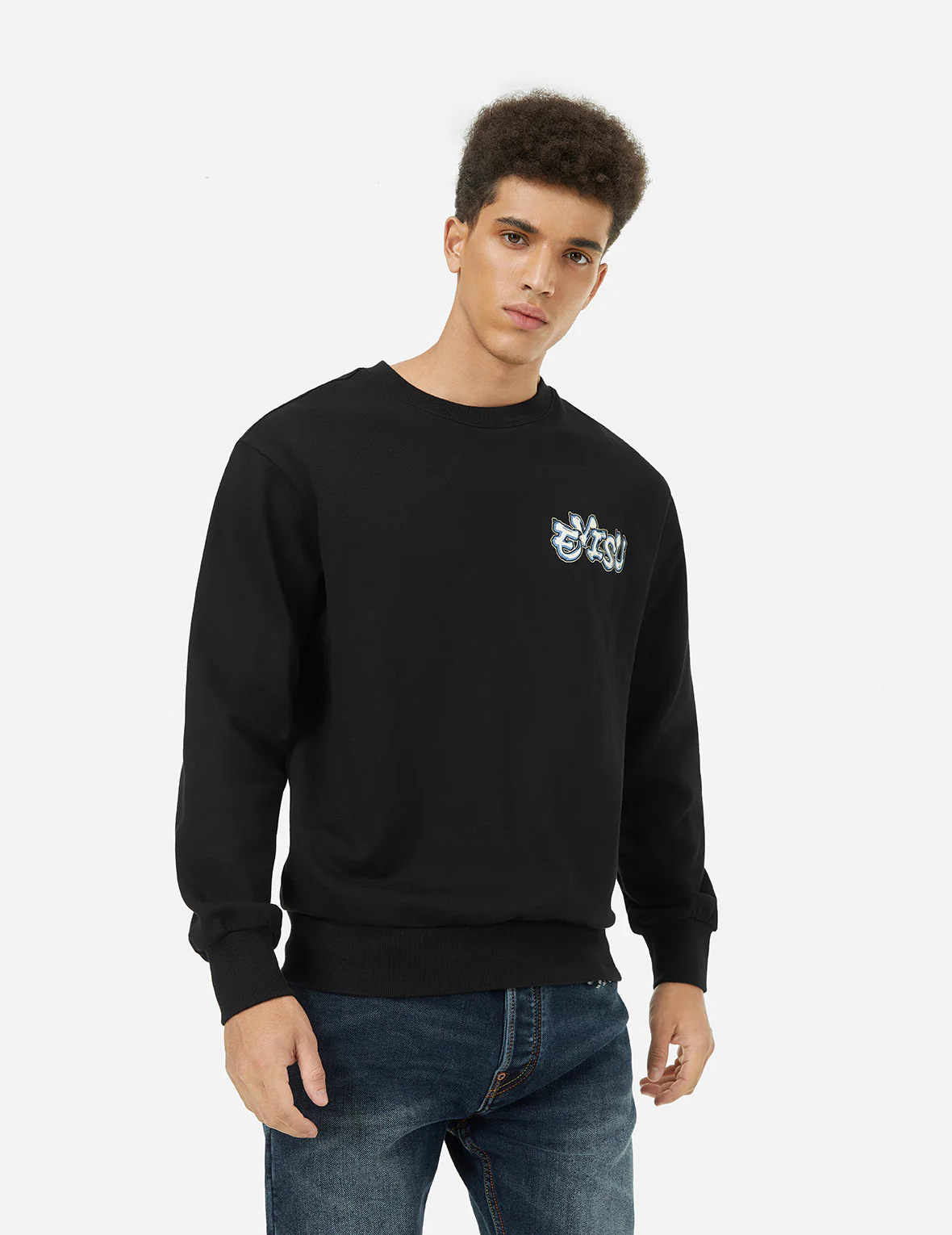 Logo and Ninja Daruma Daicock Print Relax Fit Sweatshirt - Image 6