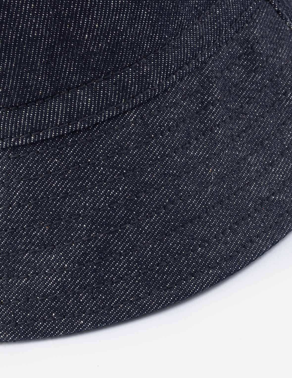 Logo and Seagull Embroidery Denim Bucket Hat - Image 11