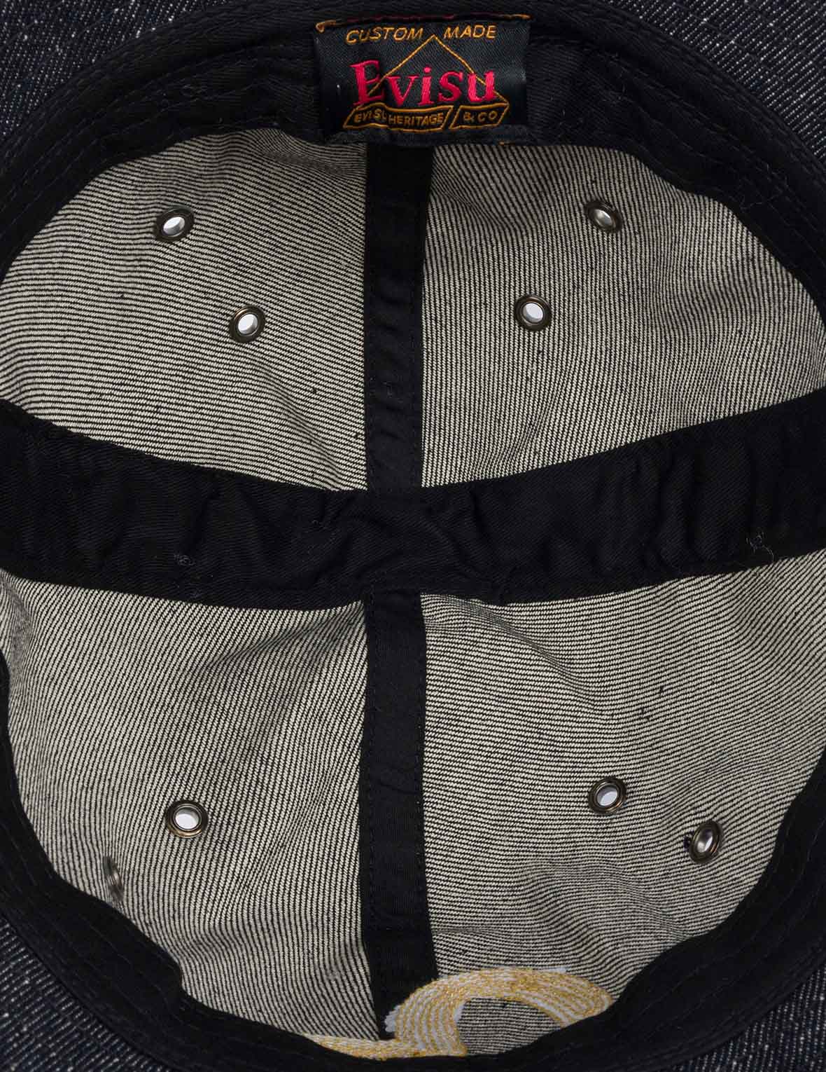 Logo and Seagull Embroidery Denim Bucket Hat - Image 14