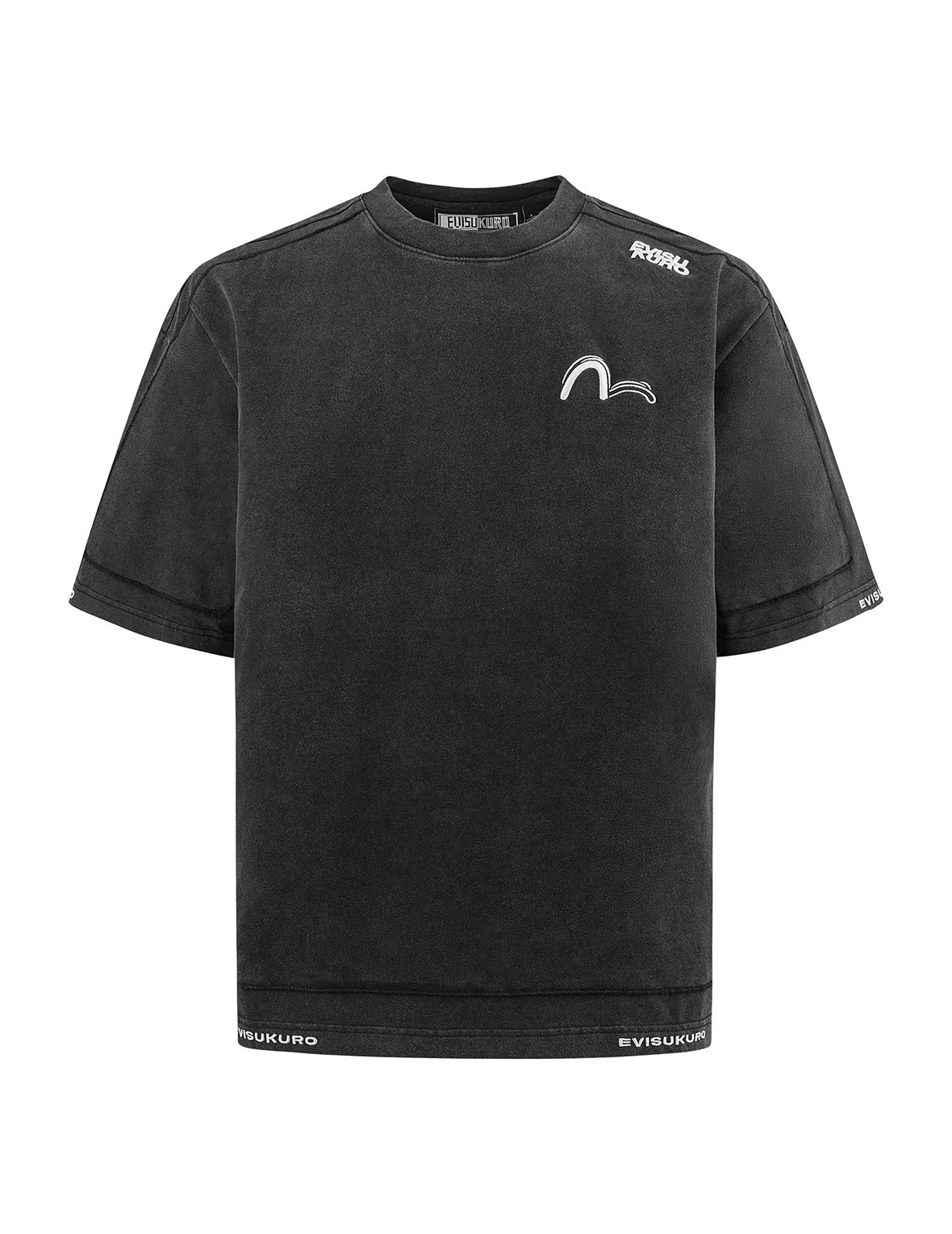 Logo and Seagull Embroidery Oversized T-shirt - Image 12