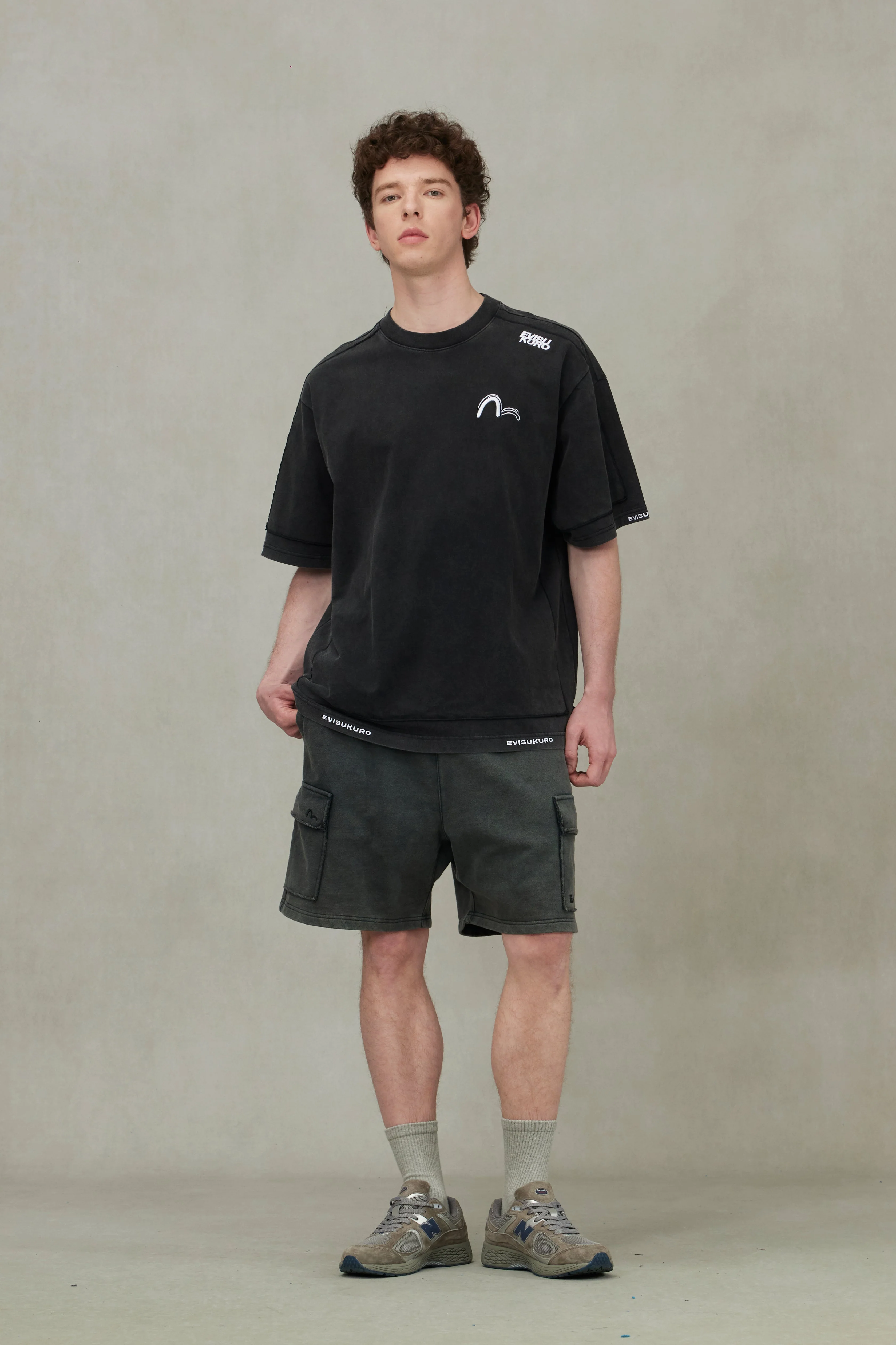Logo and Seagull Embroidery Oversized T-shirt - Image 3