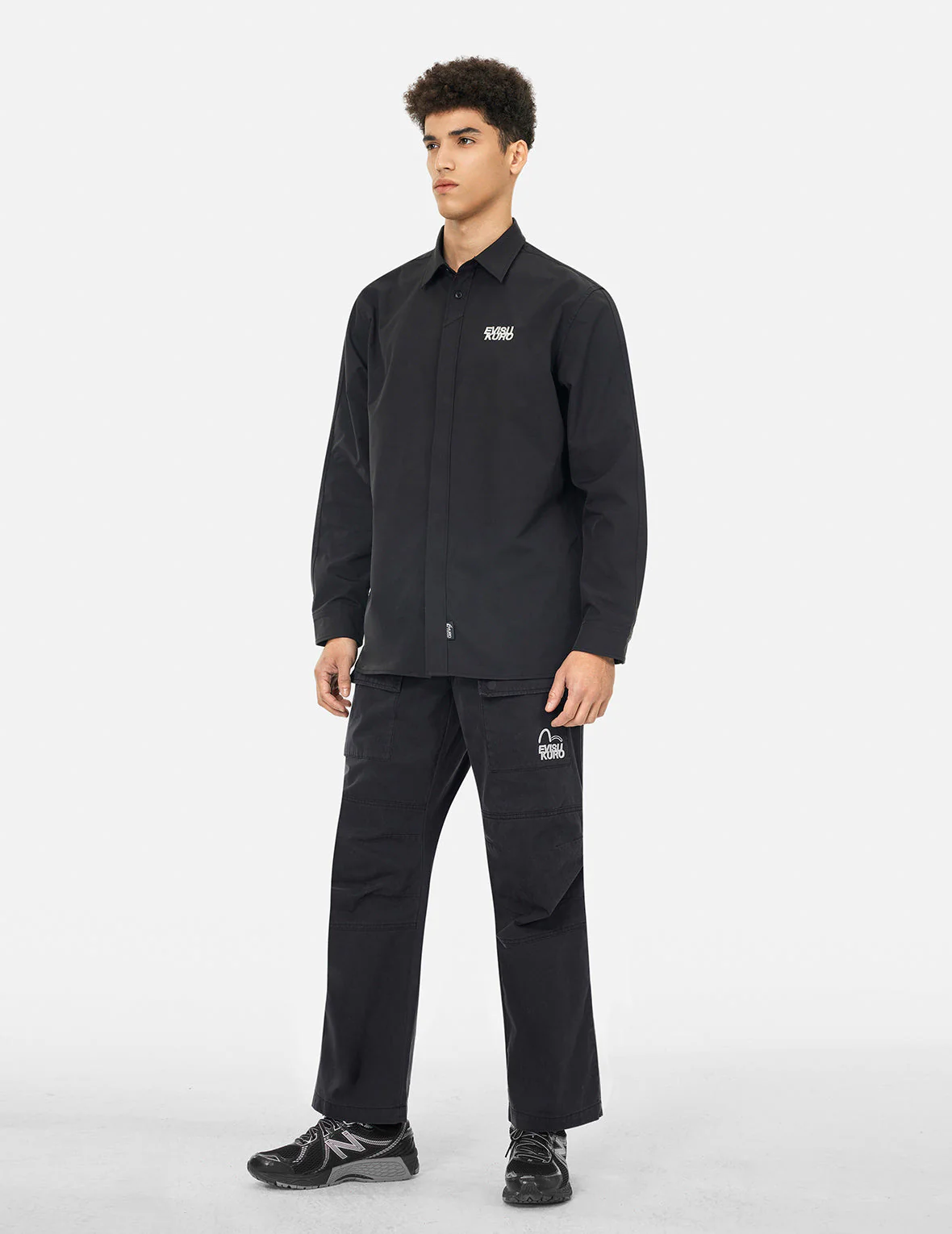Logo and Seagull Embroidery Relax Fit Cargo Pants - Image 3