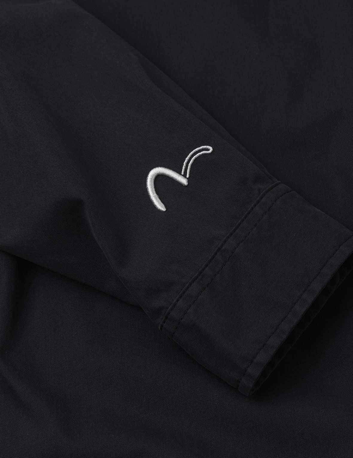 Logo and Seagull Embroidery with Detachable Sleeves Loose Fit Shirt Jacket - Image 13