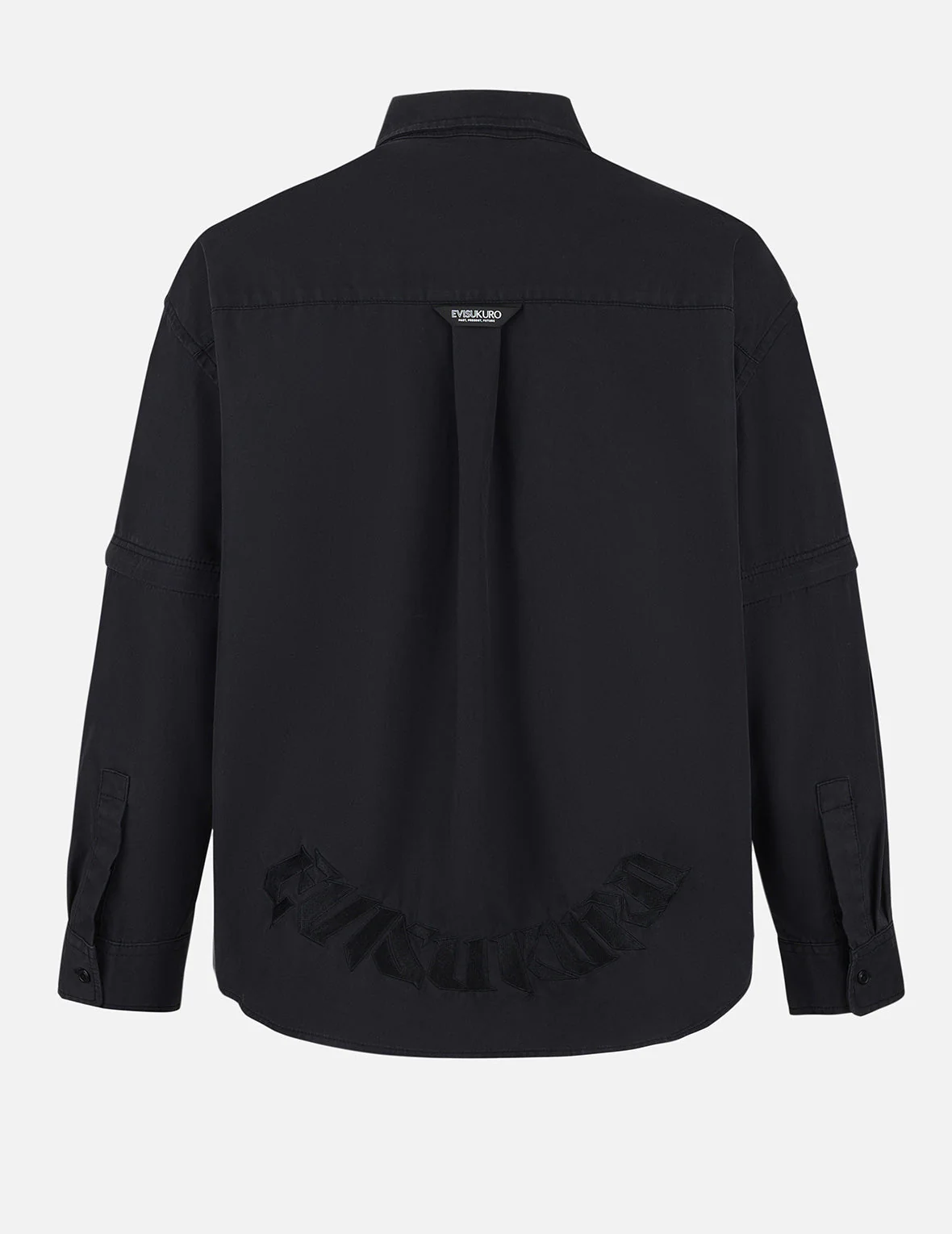 Logo and Seagull Embroidery with Detachable Sleeves Loose Fit Shirt Jacket - Image 2