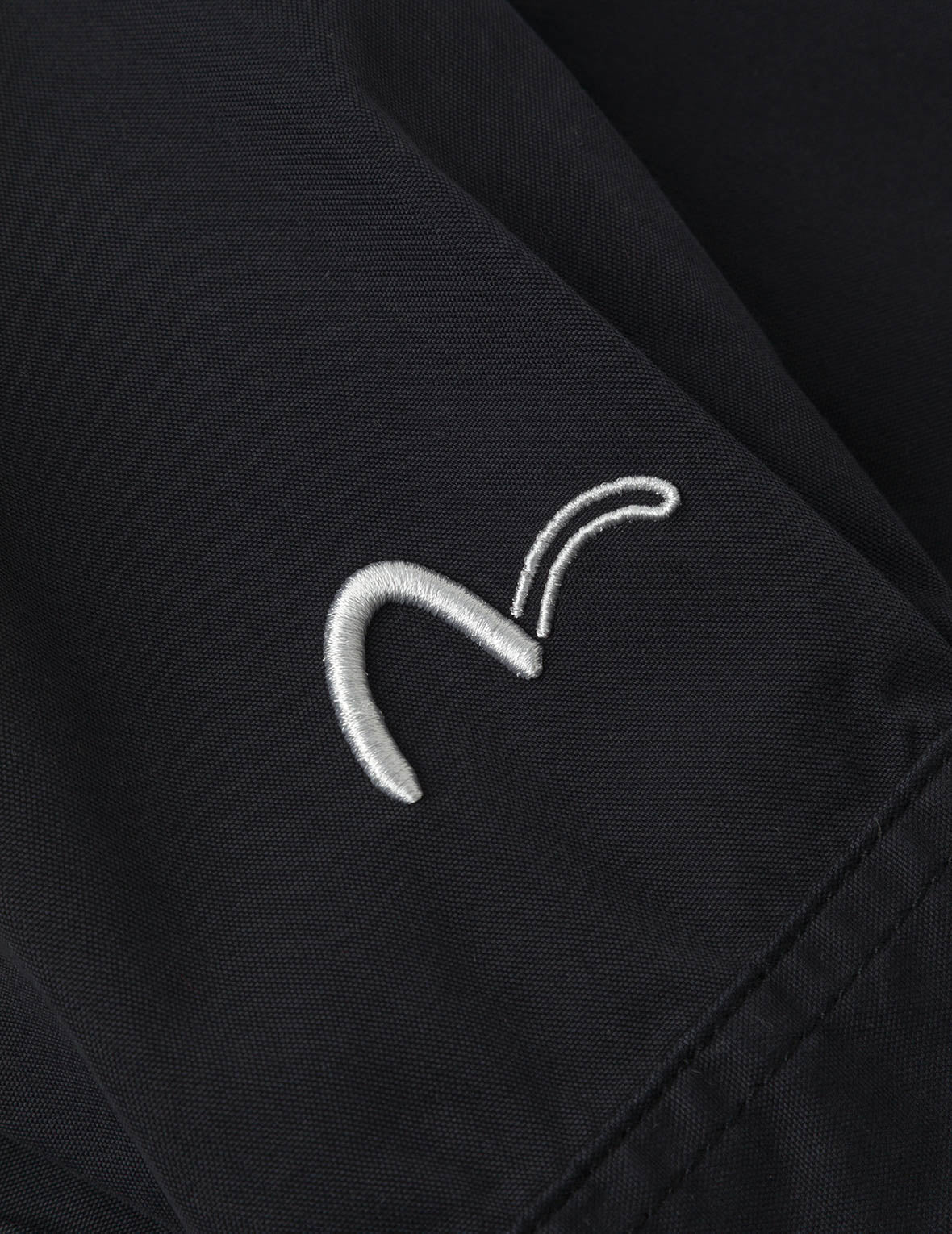 Logo and Seagull Embroidery with Detachable Sleeves Loose Fit Shirt Jacket - Image 5
