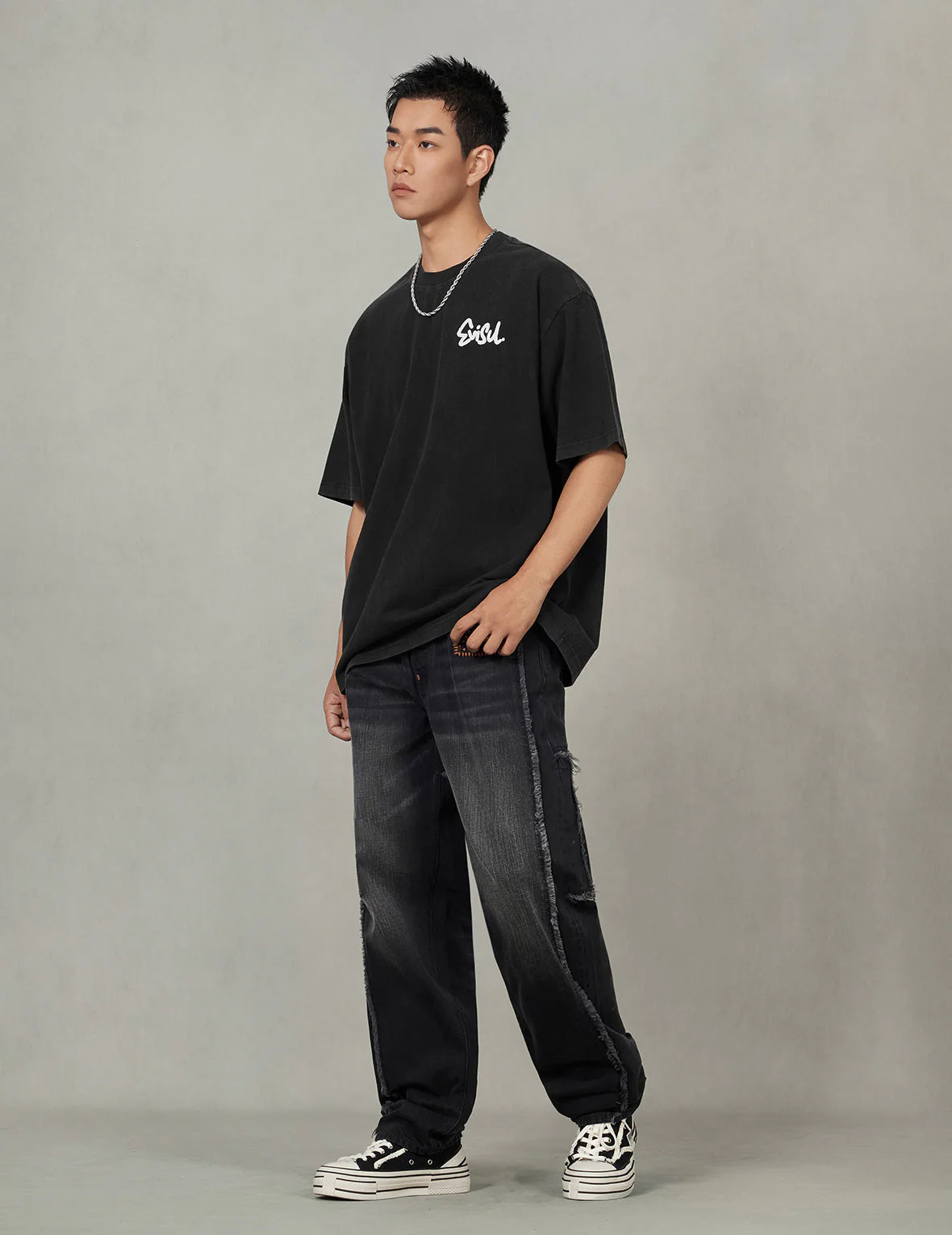 Logo and Skull Seagull Print Oversized T-shirt - Image 5