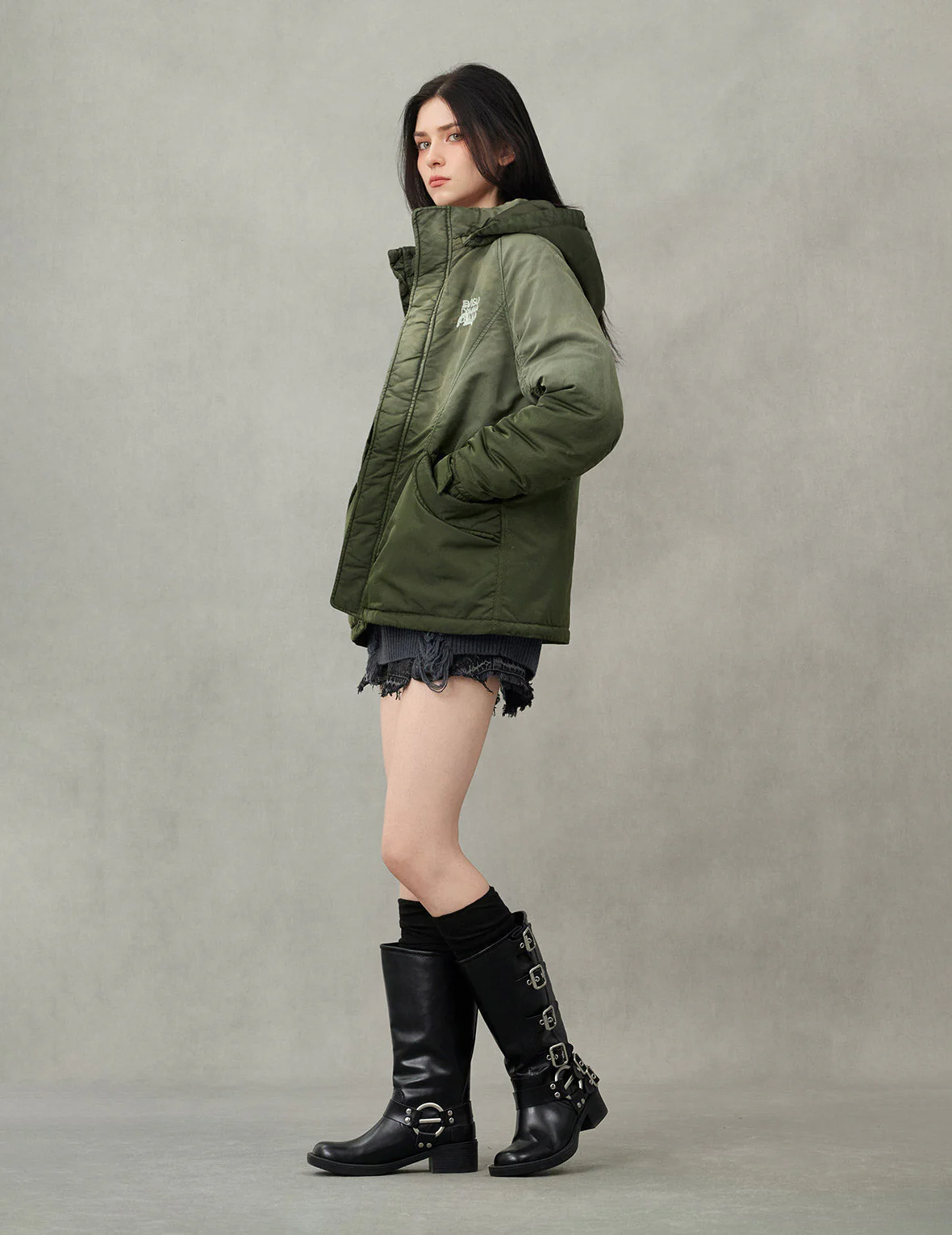 Logo and Slogan Embroidery Fashion Fit Jacket - Image 5