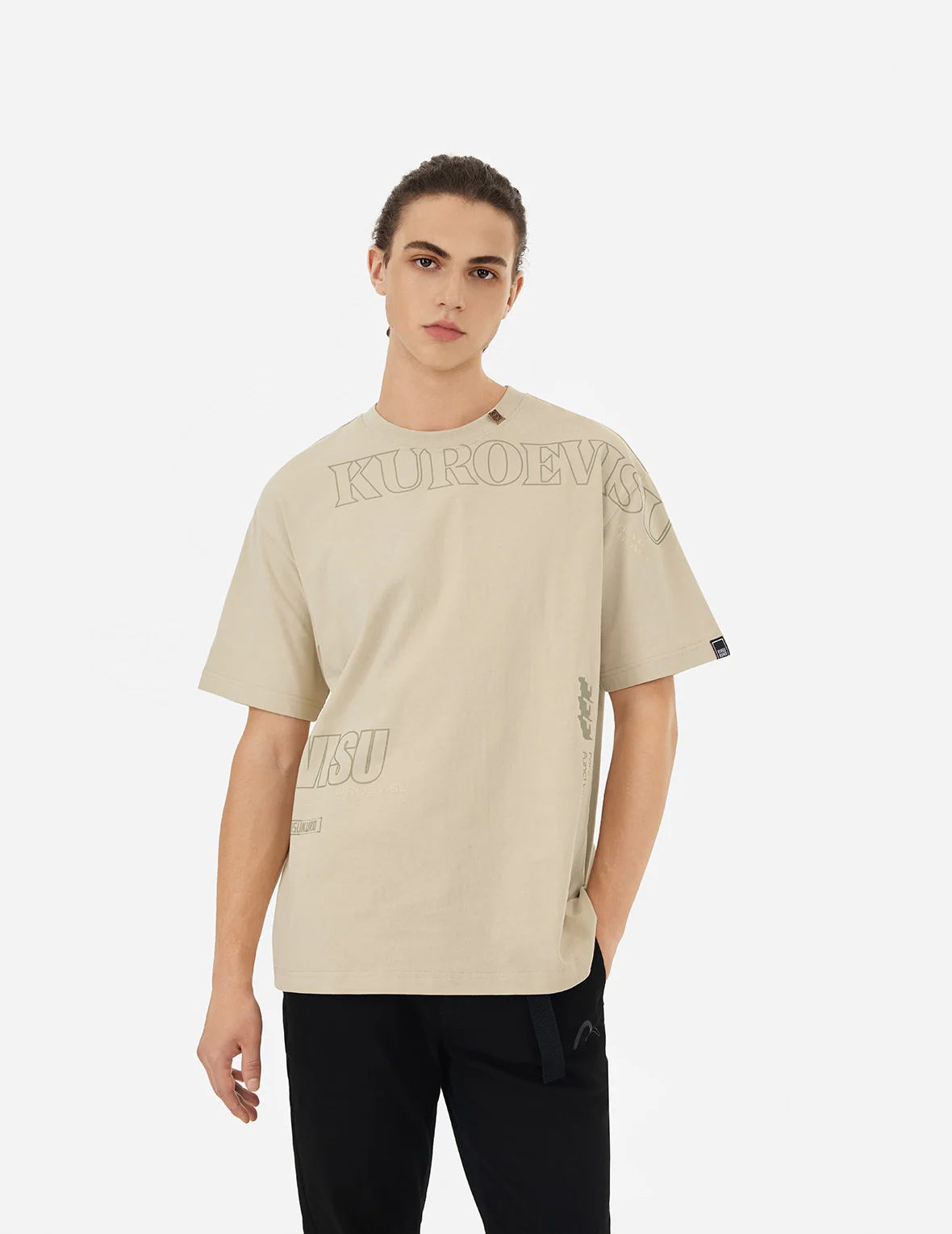 Logo and Slogan Print Fashion Fit T-Shirt - Image 5