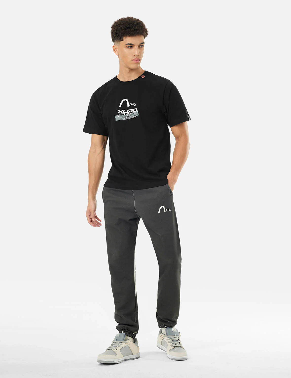 Logo and Tape Print Regular Fit T-shirt - Image 3