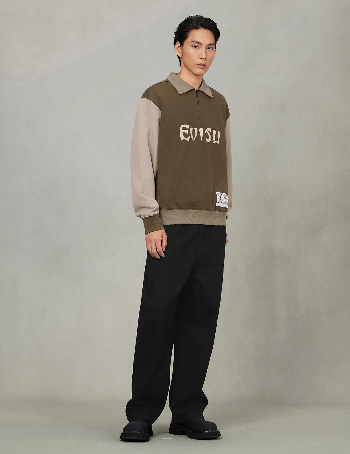 Logo Appliqué Regular Fit Half-Zip Color-Blocking Sweatshirt - Image 15