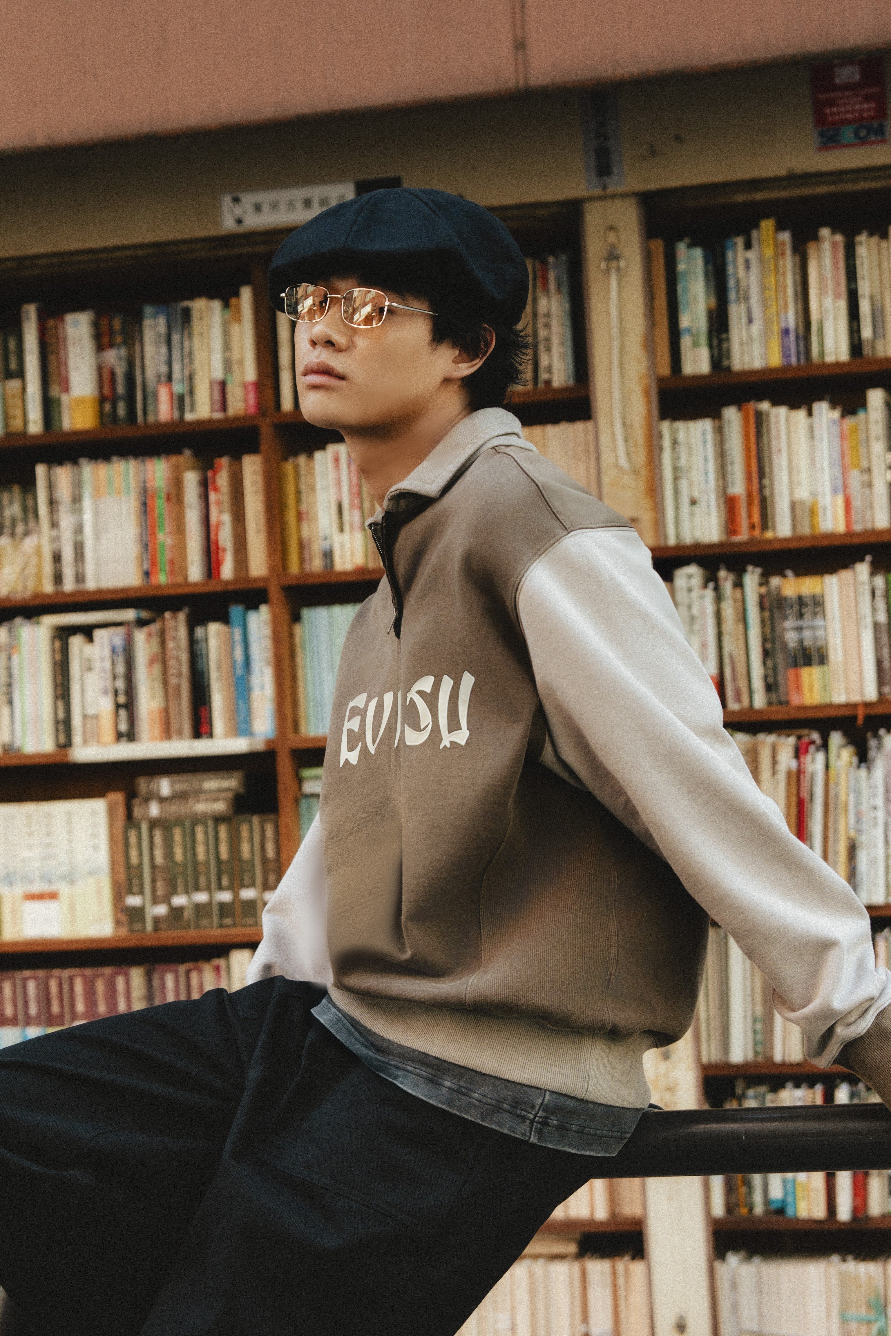 Logo Appliqué Regular Fit Half-Zip Color-Blocking Sweatshirt - Image 5