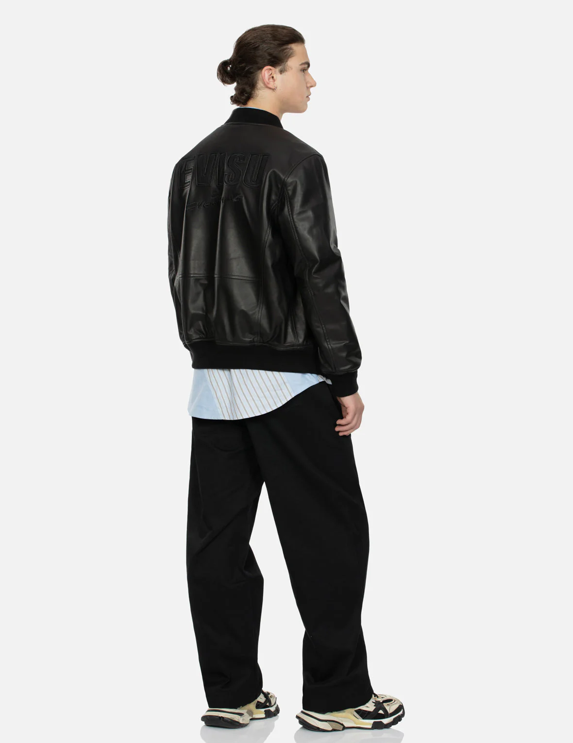 Logo Appliquéd Leather Bomber Jacket - Image 3