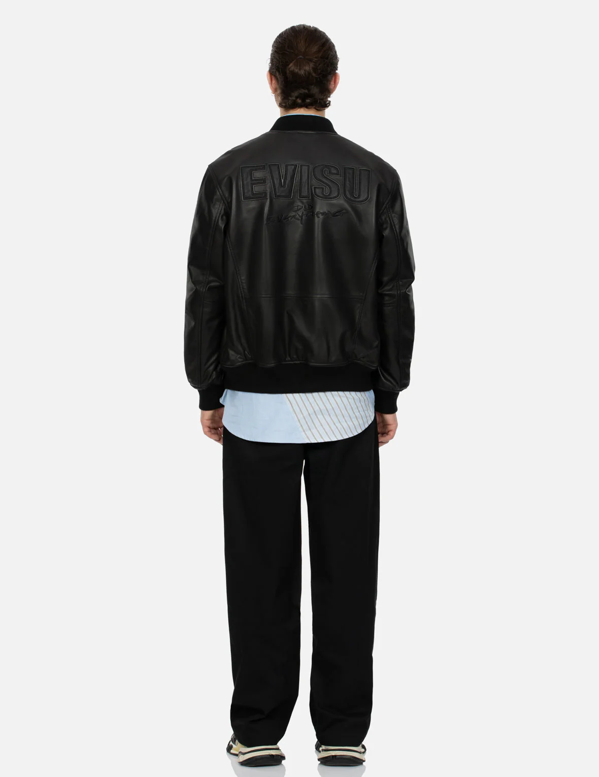 Logo Appliquéd Leather Bomber Jacket - Image 5