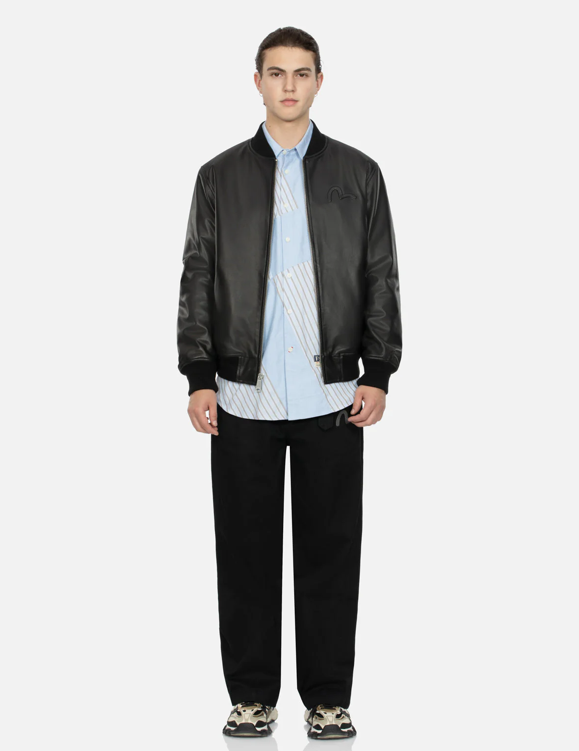 Logo Appliquéd Leather Bomber Jacket - Image 6