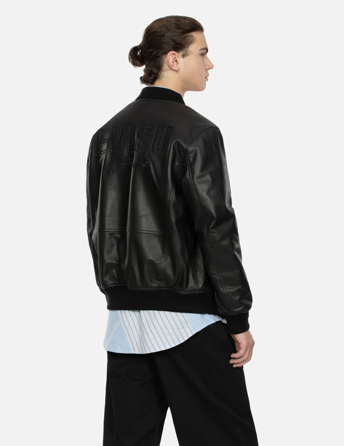 Logo Appliquéd Leather Bomber Jacket - Image 7