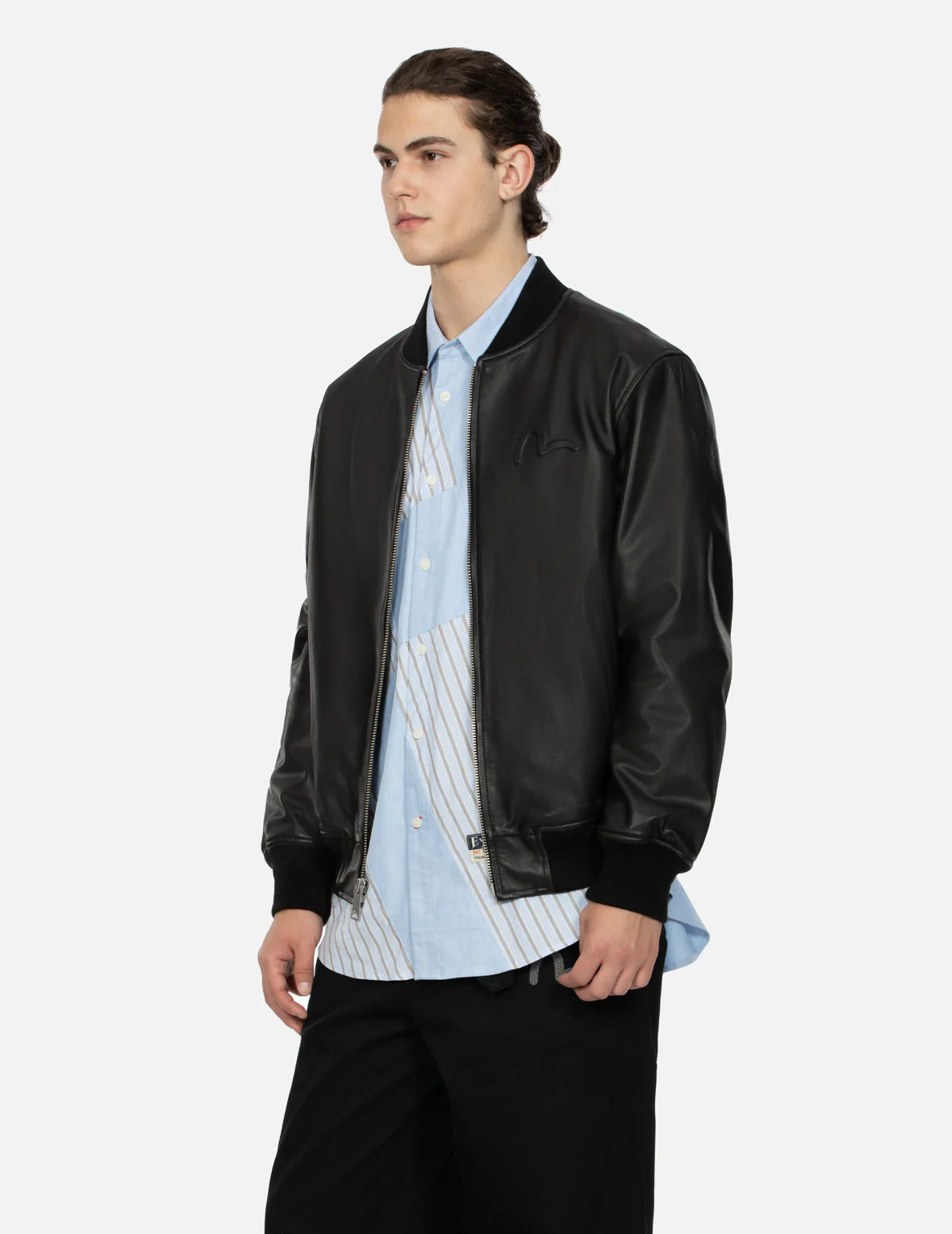 Logo Appliquéd Leather Bomber Jacket - Image 8