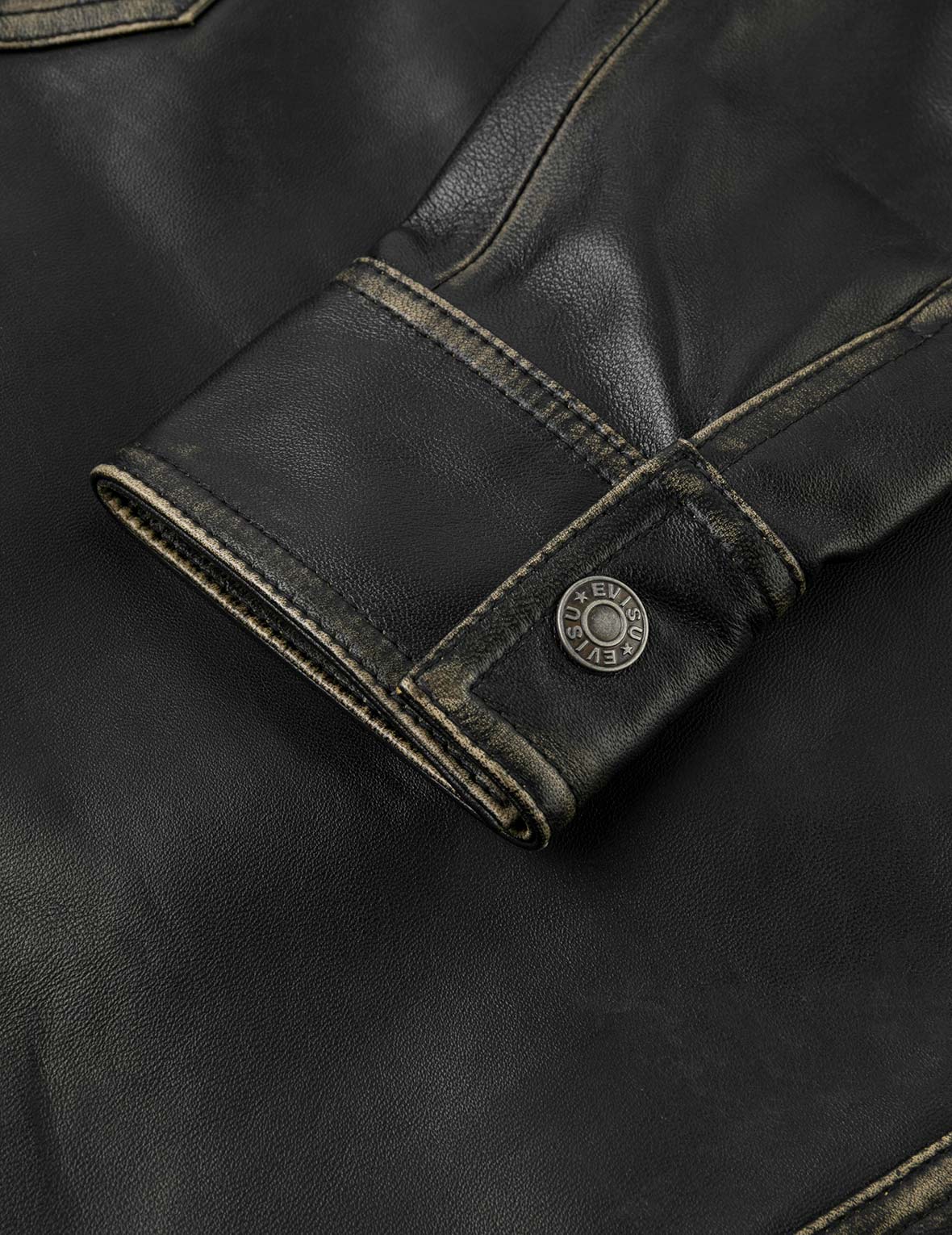 Logo Embossed Cropped Leather Jacket - Image 14