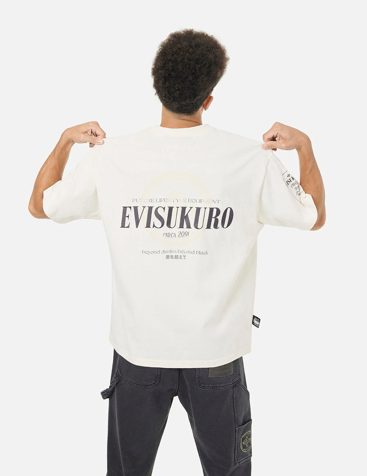 Logo Embroidery and Kamon Print Loose Fit T-Shirt - Image 15