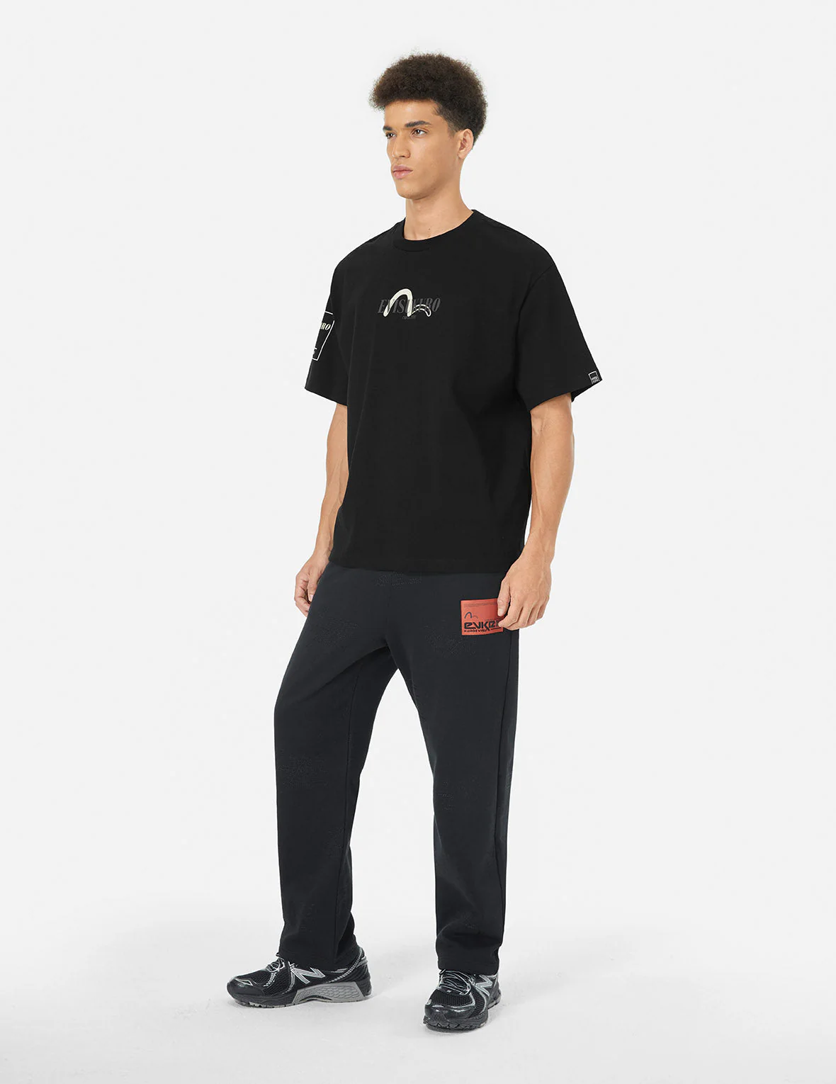 Logo Embroidery and Kamon Print Loose Fit T-Shirt - Image 4
