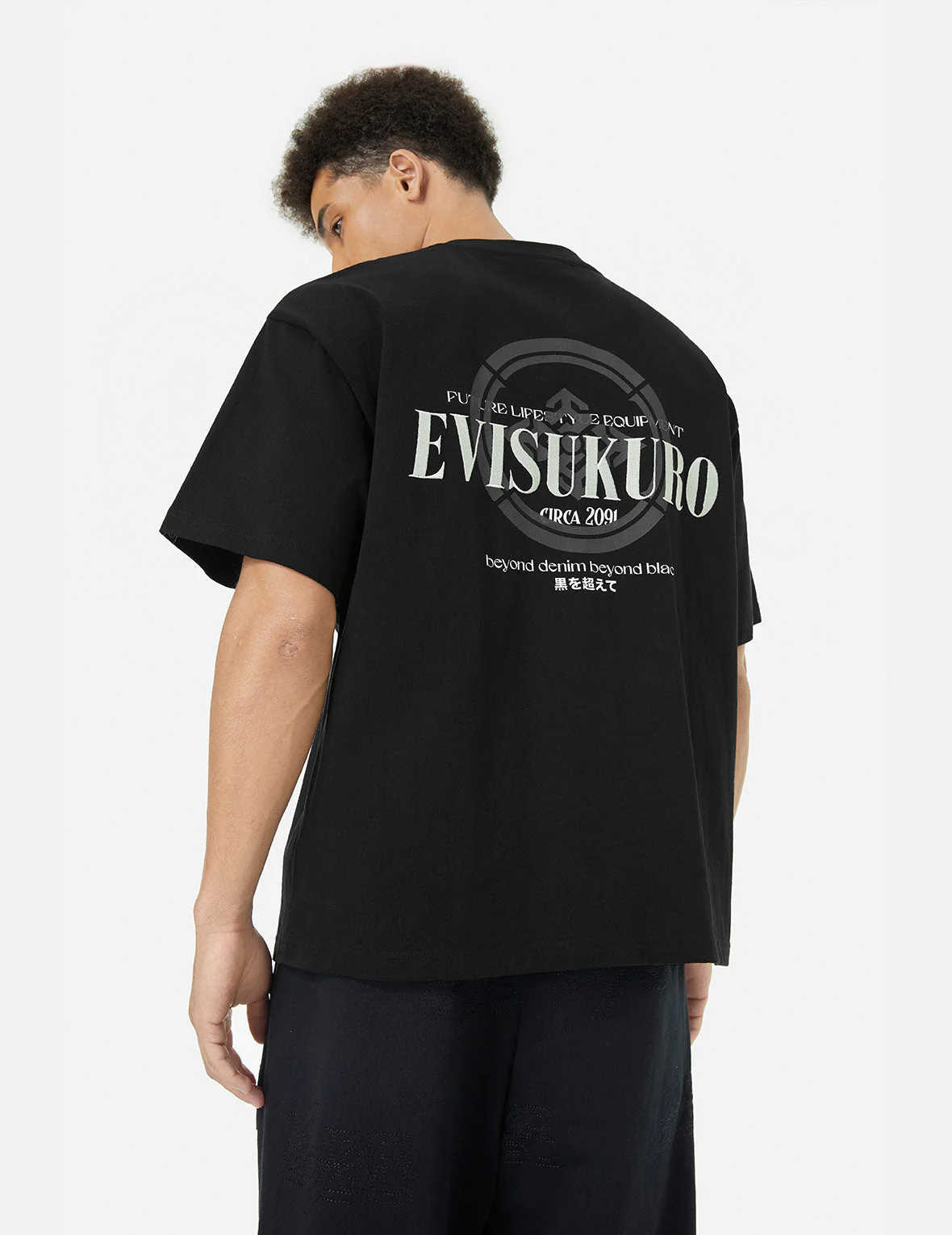Logo Embroidery and Kamon Print Loose Fit T-Shirt - Image 5