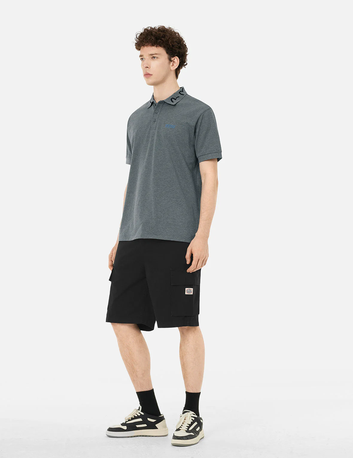 Logo Embroidery and Seagull Motif Collar Relax Fit Polo Shirt - Image 6