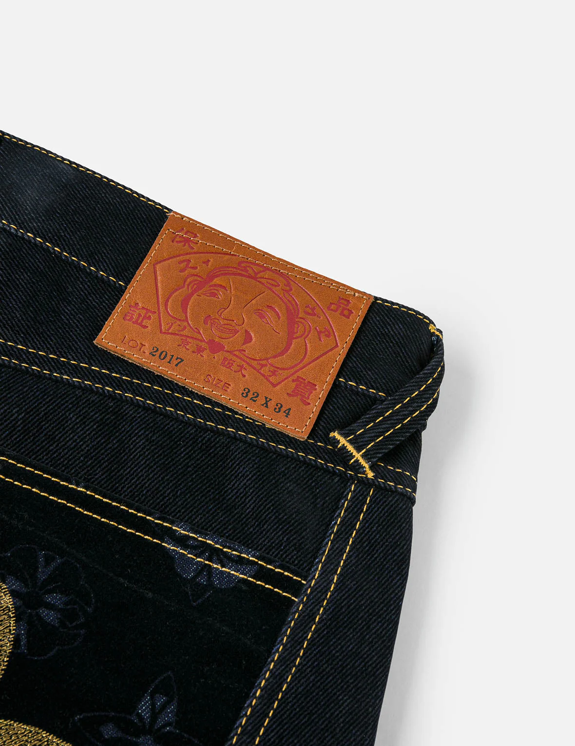 Logo Embroidery and Seagull Print Taper Fit Jeans #2017 - Image 10