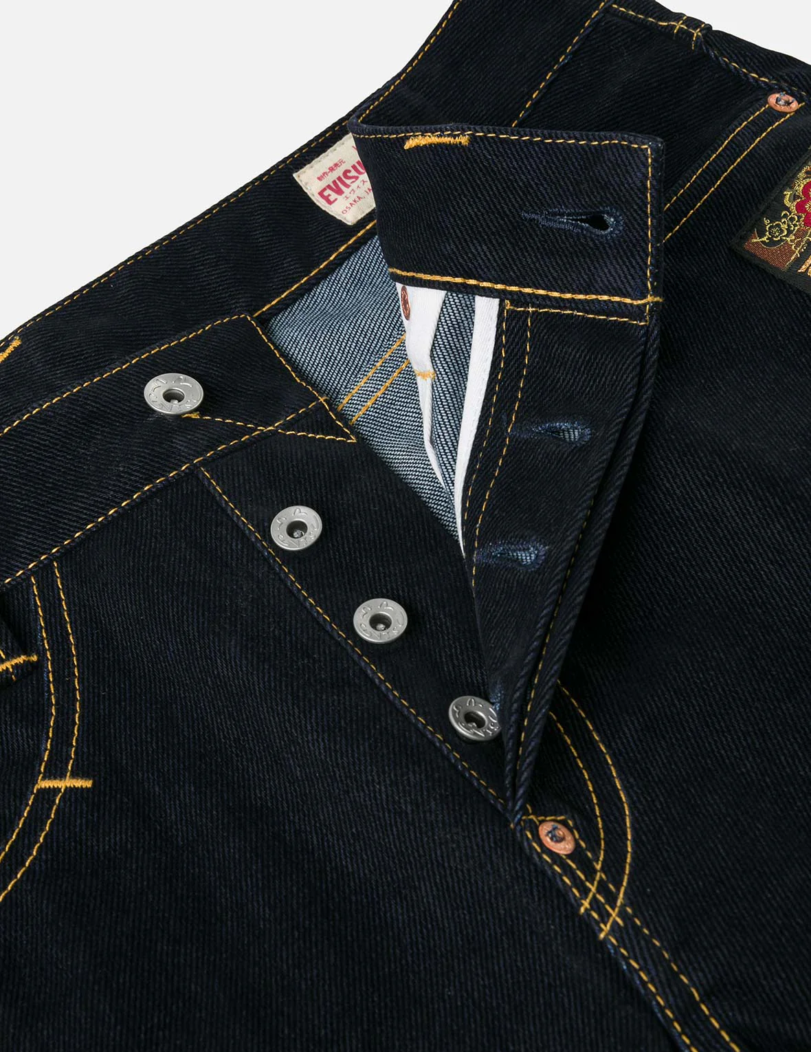 Logo Embroidery and Seagull Print Taper Fit Jeans #2017 - Image 11