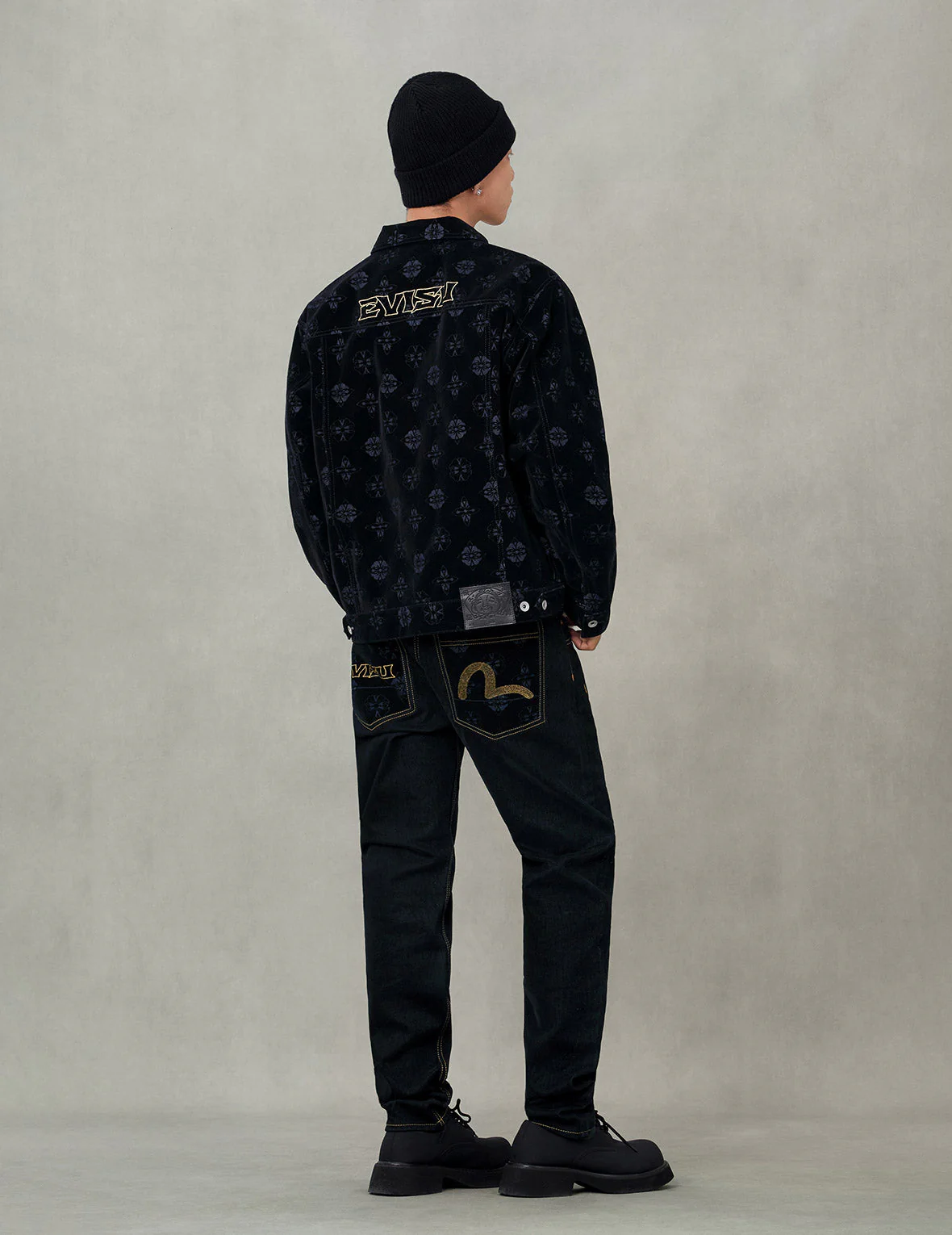 Logo Embroidery and Seagull Print Taper Fit Jeans #2017 - Image 6