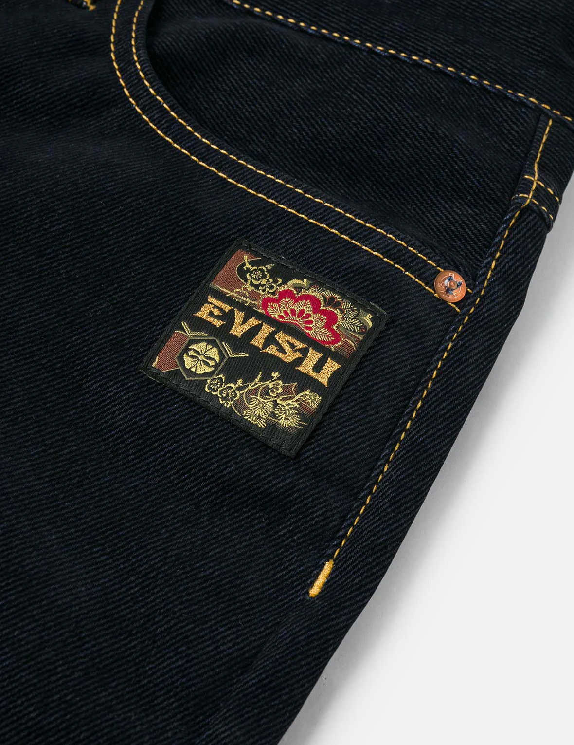 Logo Embroidery and Seagull Print Taper Fit Jeans #2017 - Image 9