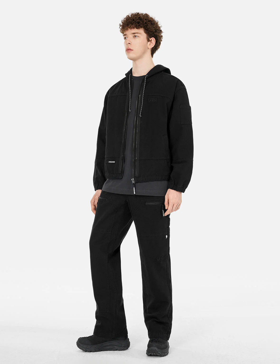 Logo Embroidery Boxy Hooded Jacket - Image 2