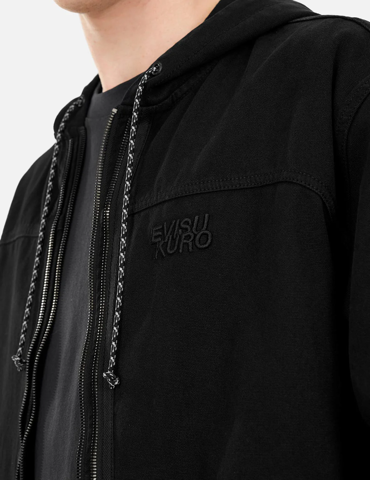 Logo Embroidery Boxy Hooded Jacket - Image 6