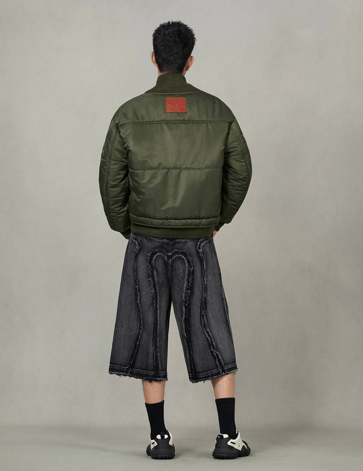 Logo Embroidery Fashion Fit Bomber Jacket - Image 6